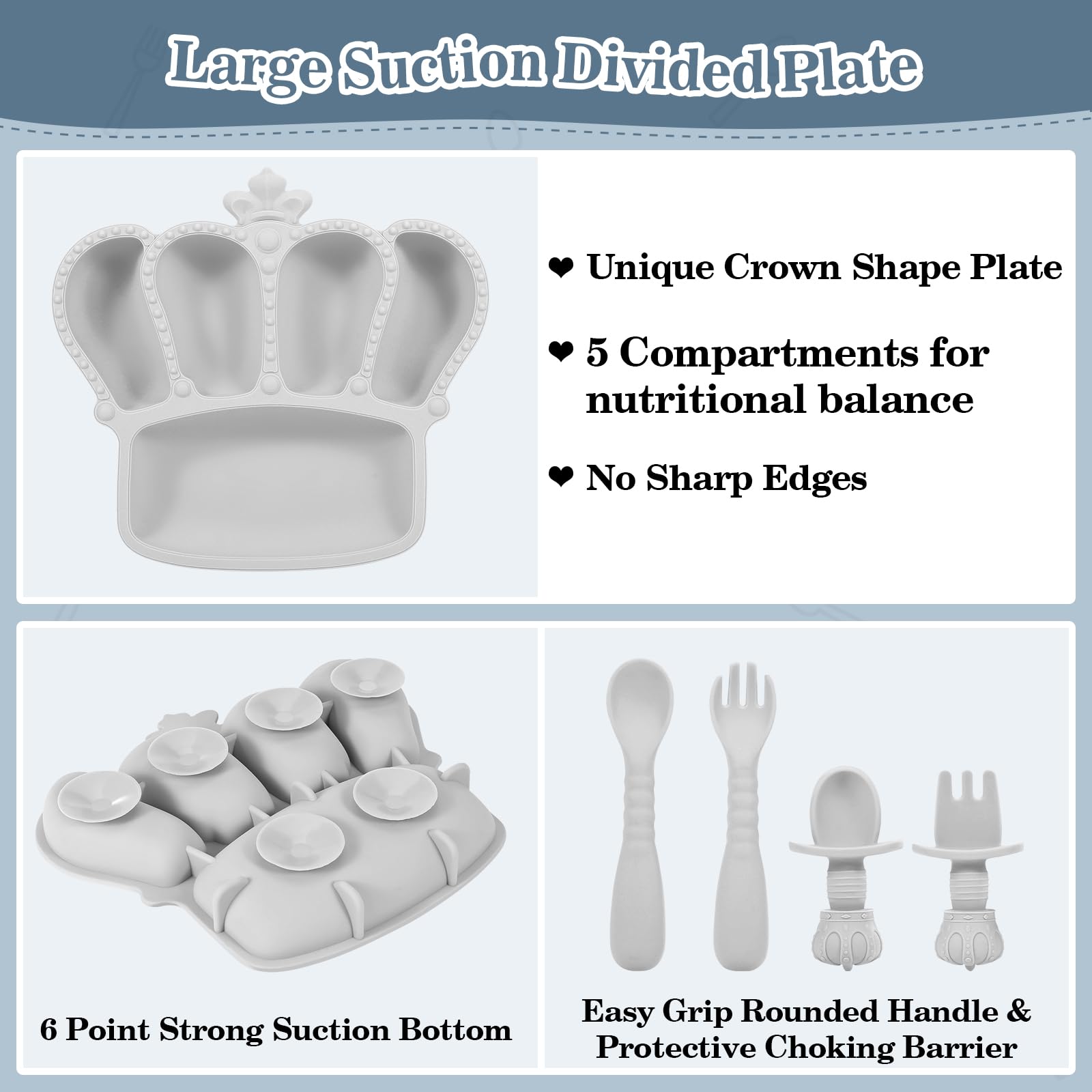  BXLL silicone bib with food catcher helps keep clothes clean at mealtime.
