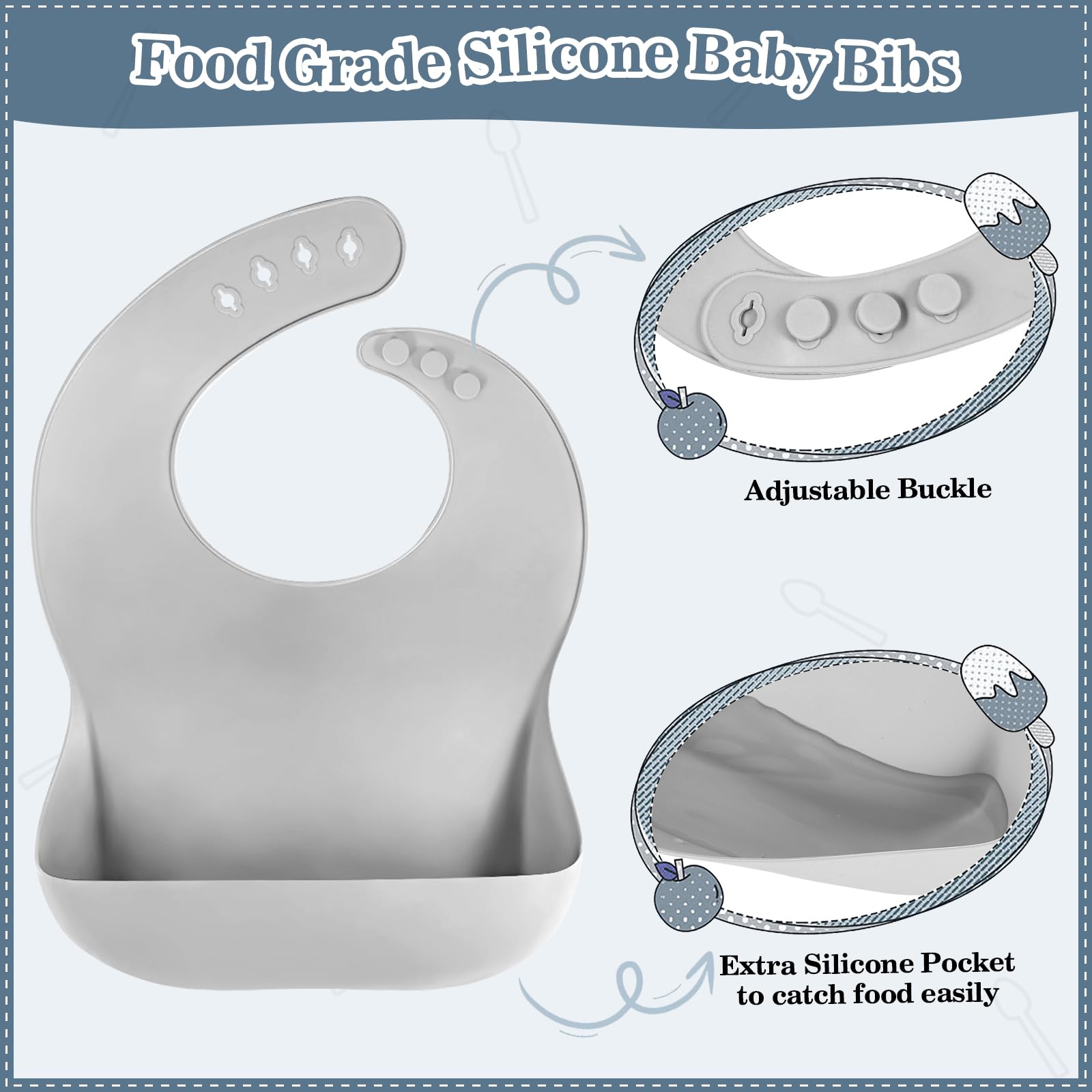  BXLL spoon and fork set designed for tiny hands and easy grasp.