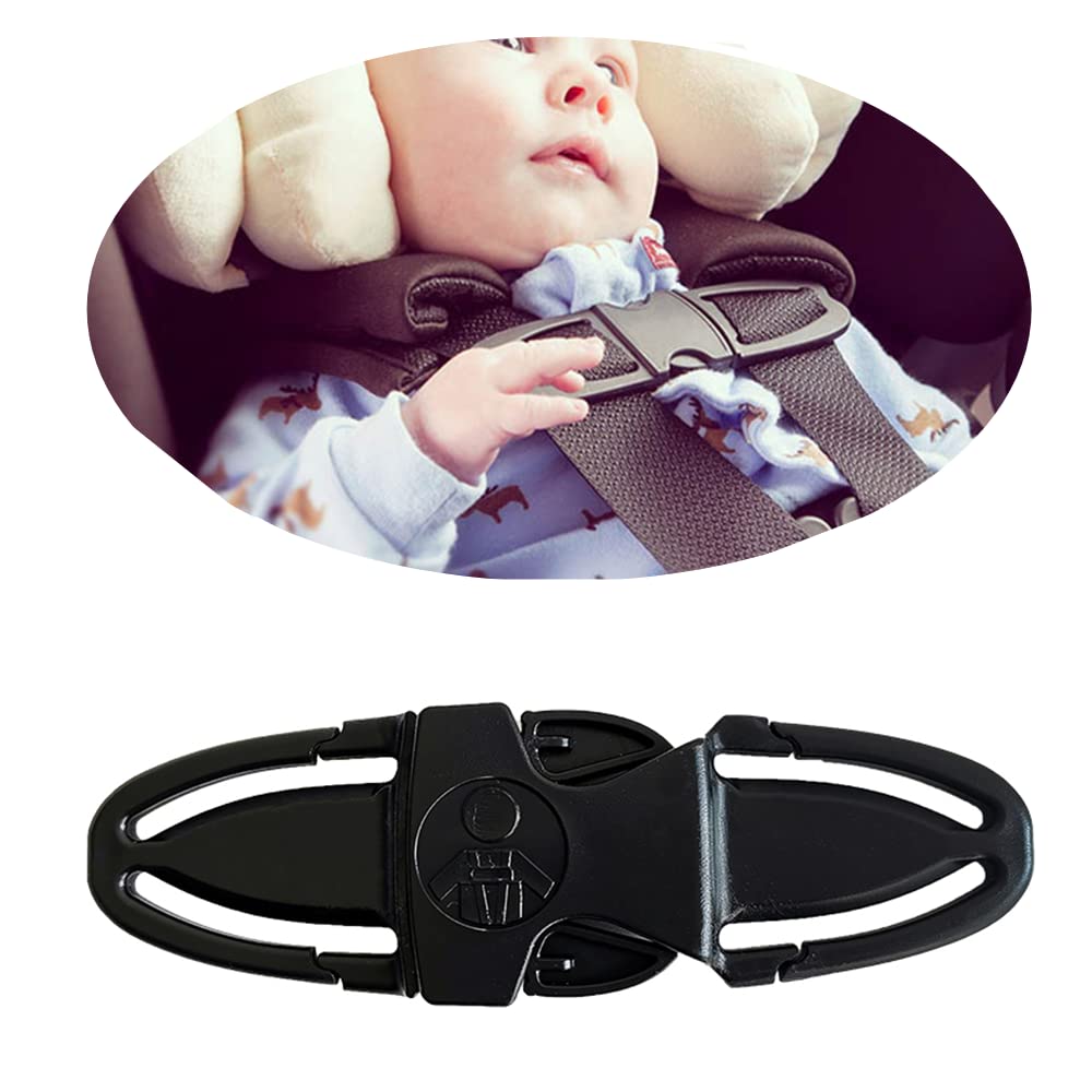 BxuanW chest harness clip front view shows secure car-seat buckle for safer rides.