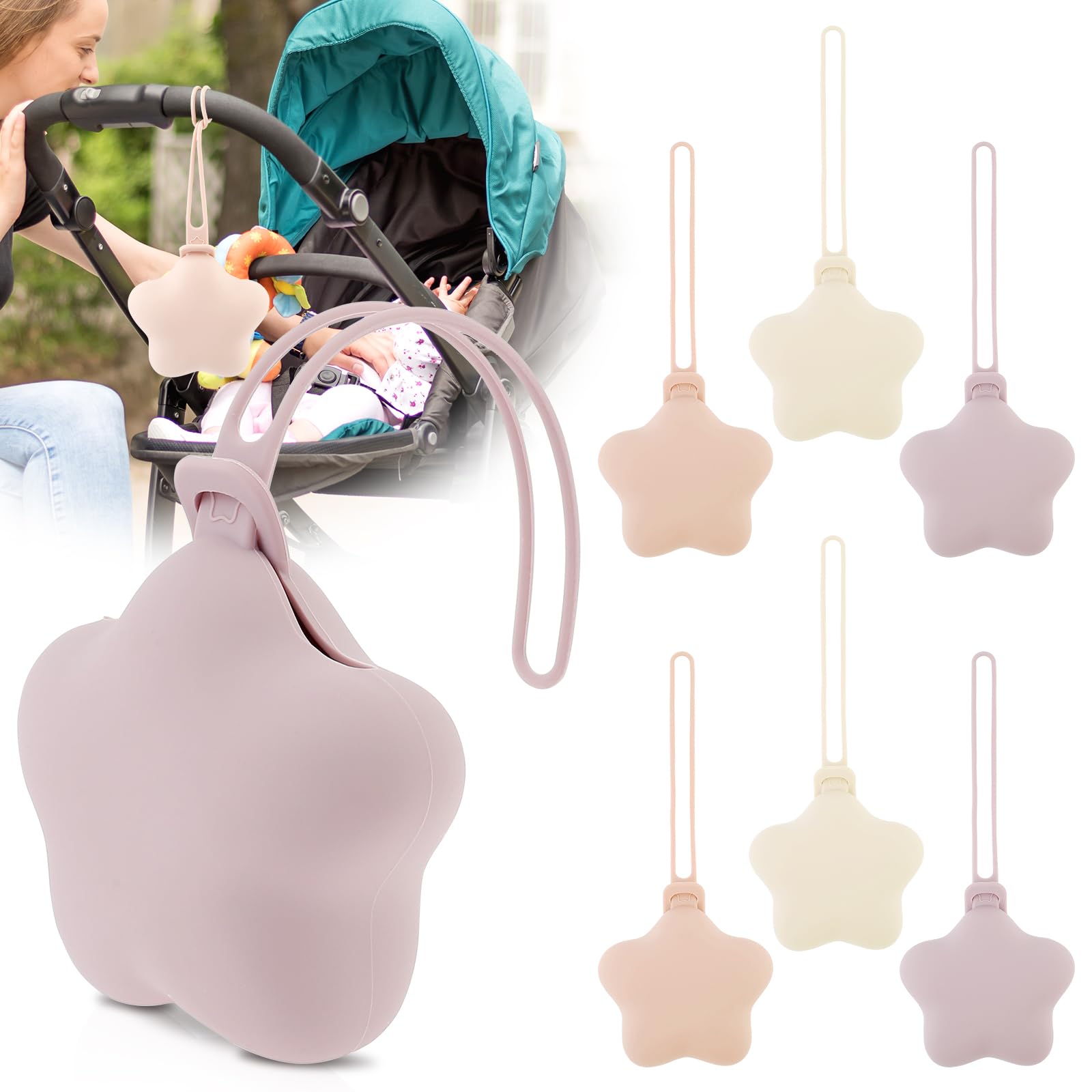 BXUYAOXMC pacifier holder case pink compact and easy wipe-clean