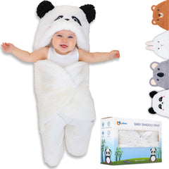 BYDOOO BD newborn panda swaddle blanket in gift box ideal for baby showers.