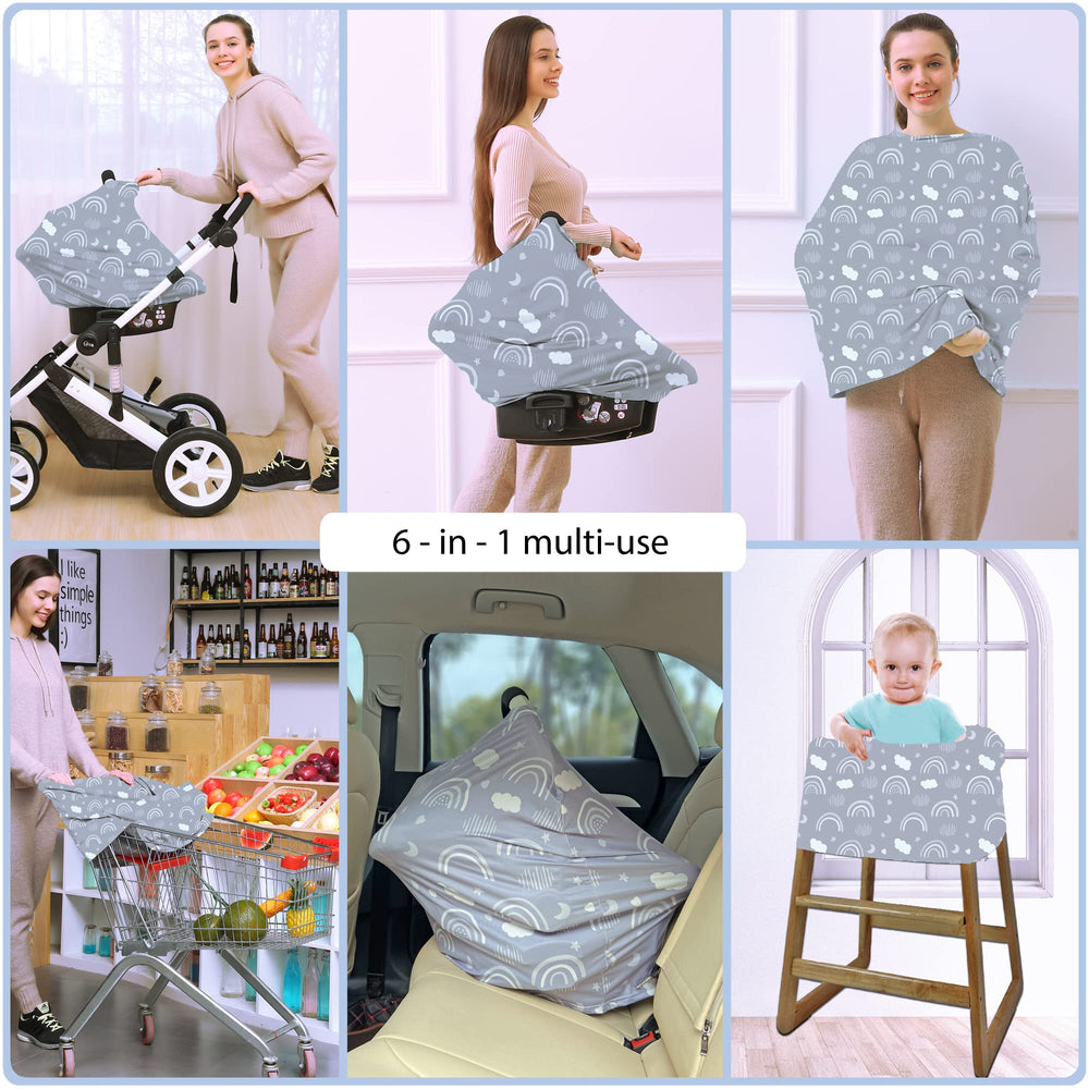 ByeBye Calorie breastfeeding cover highlights breathable fabric for comfort.
