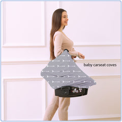 ByeBye Calorie nursing carseat canopy in-use providing private nursing in public.