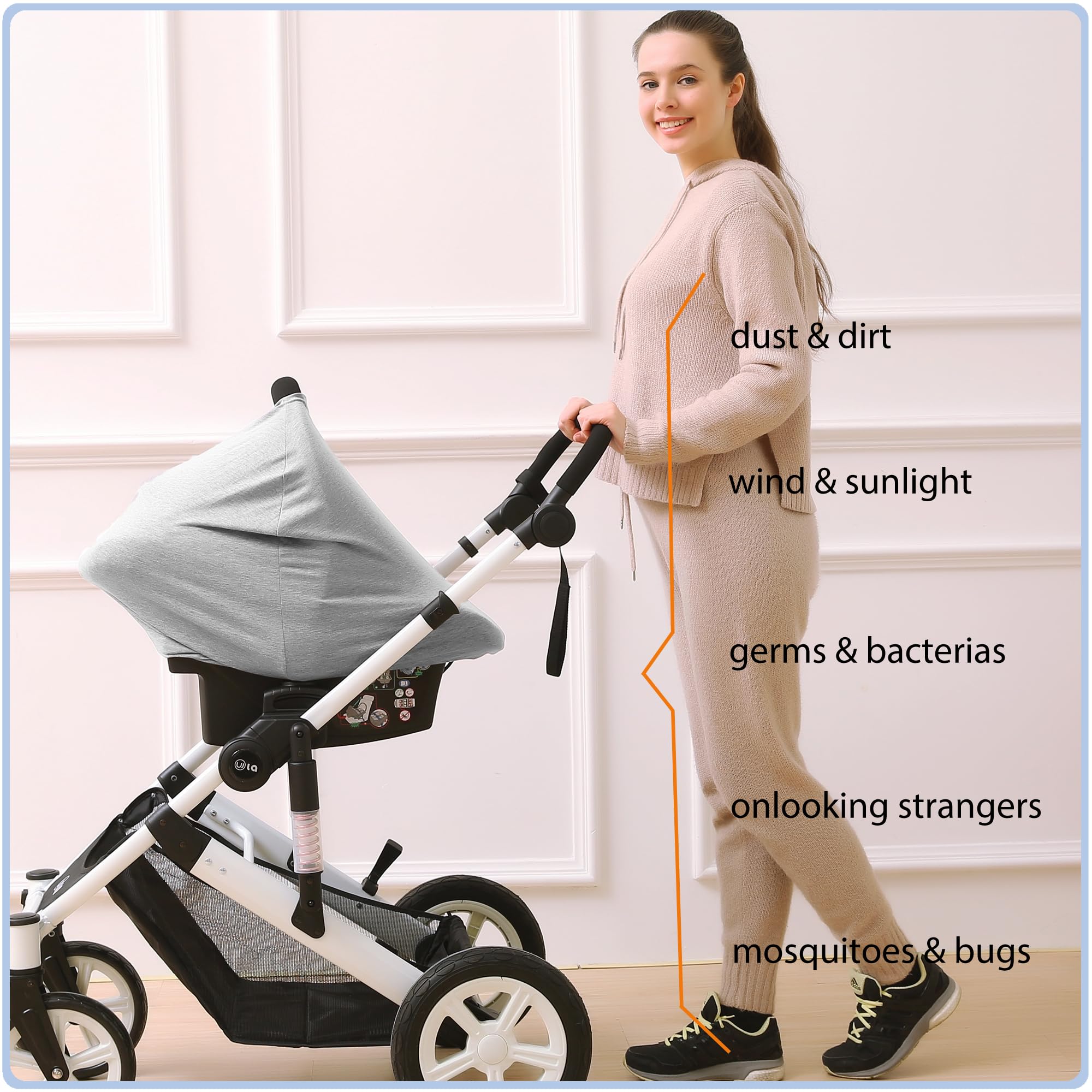 ByeBye Calorie stroller cover versatile shelter during errands.