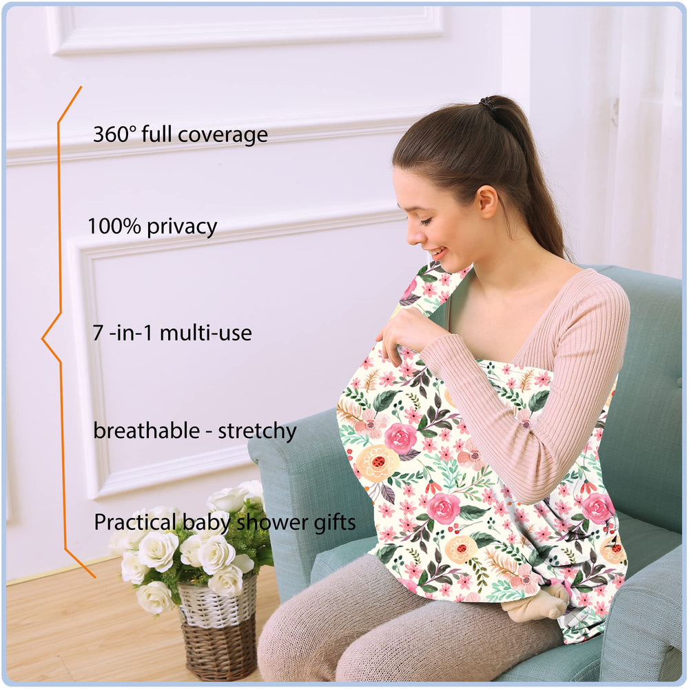 ByeBye Calorie pink floral canopy used as stroller cover for shade and privacy