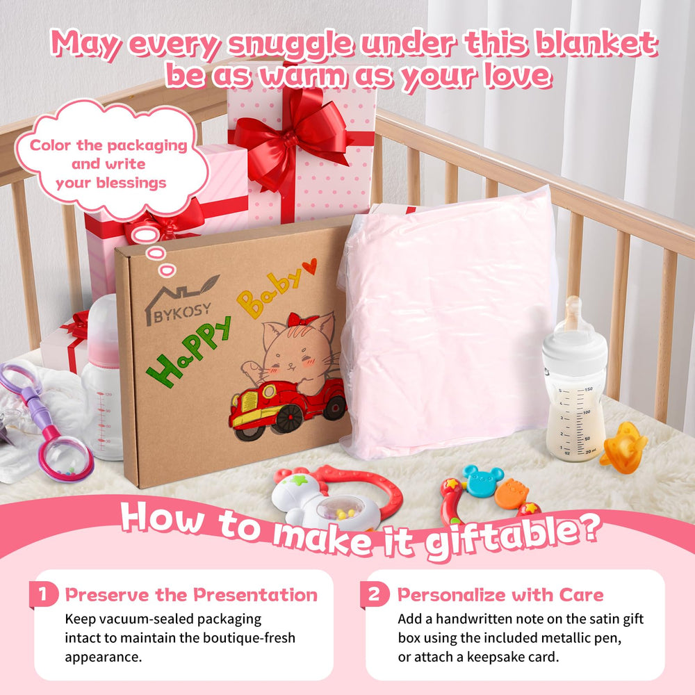 BYKOSY 30x40 blanket demonstrates versatile nursery, crib, and stroller use.