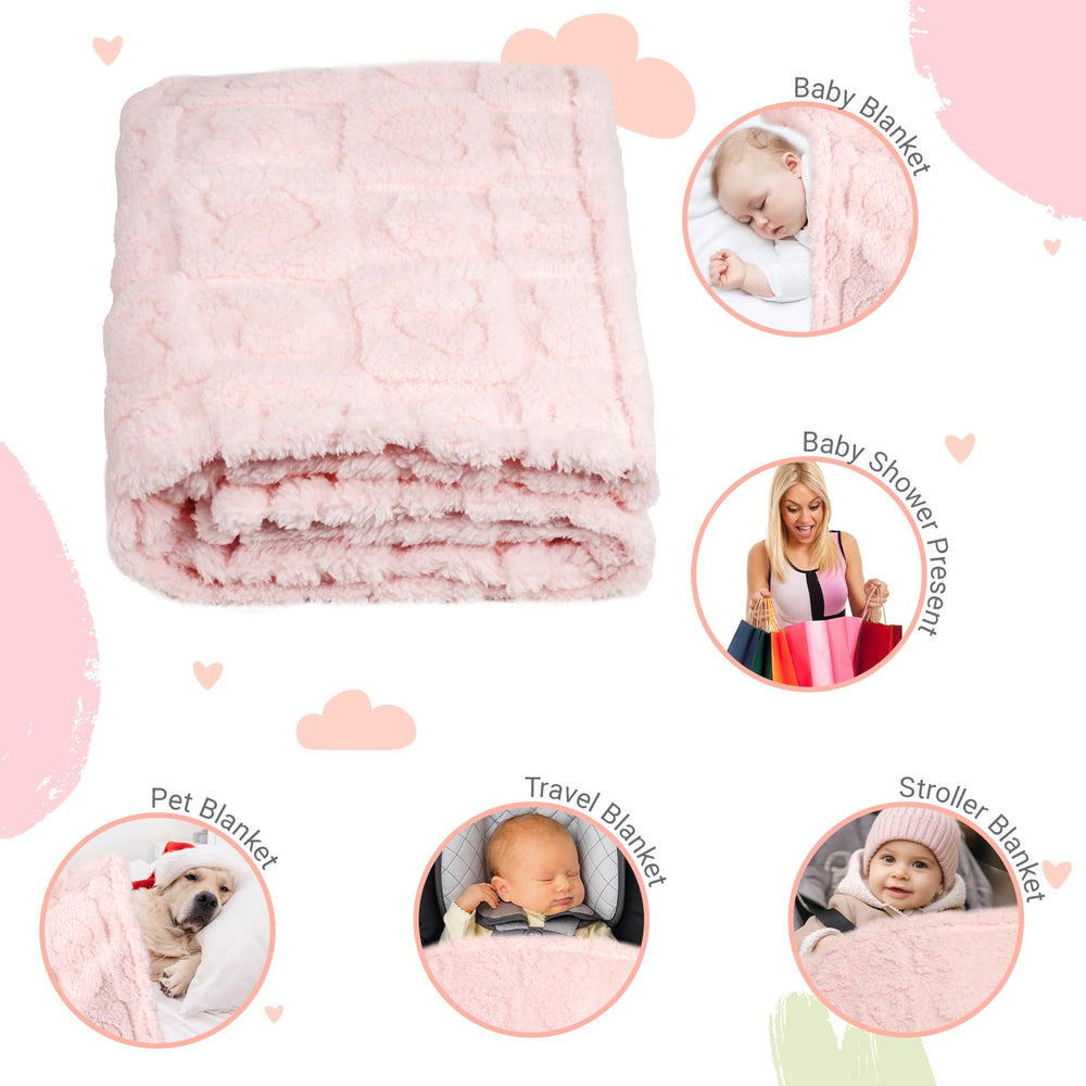 BYKOSY baby blanket 40x30 inch stroller-friendly size for on-the-go warmth.
