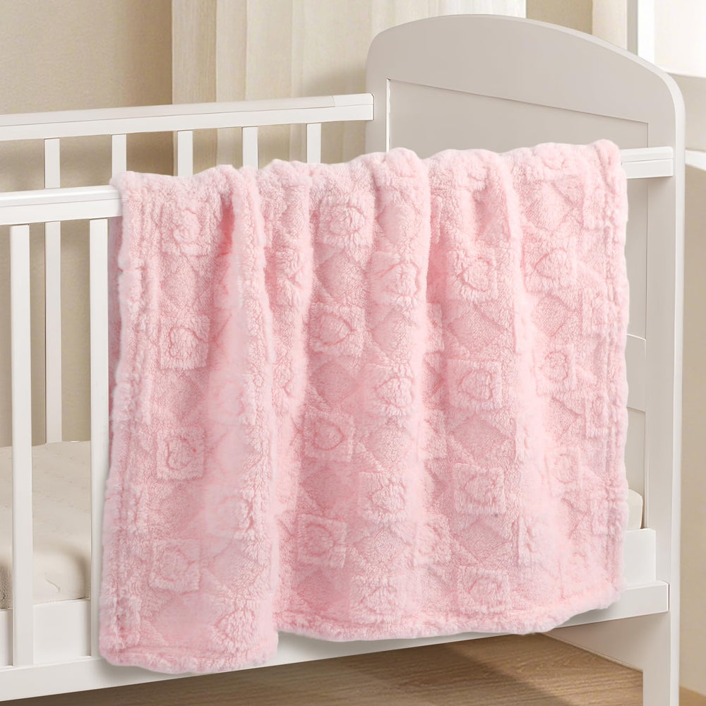 BYKOSY baby blanket swaddle in light pink offers cozy wrap and stroller comfort.