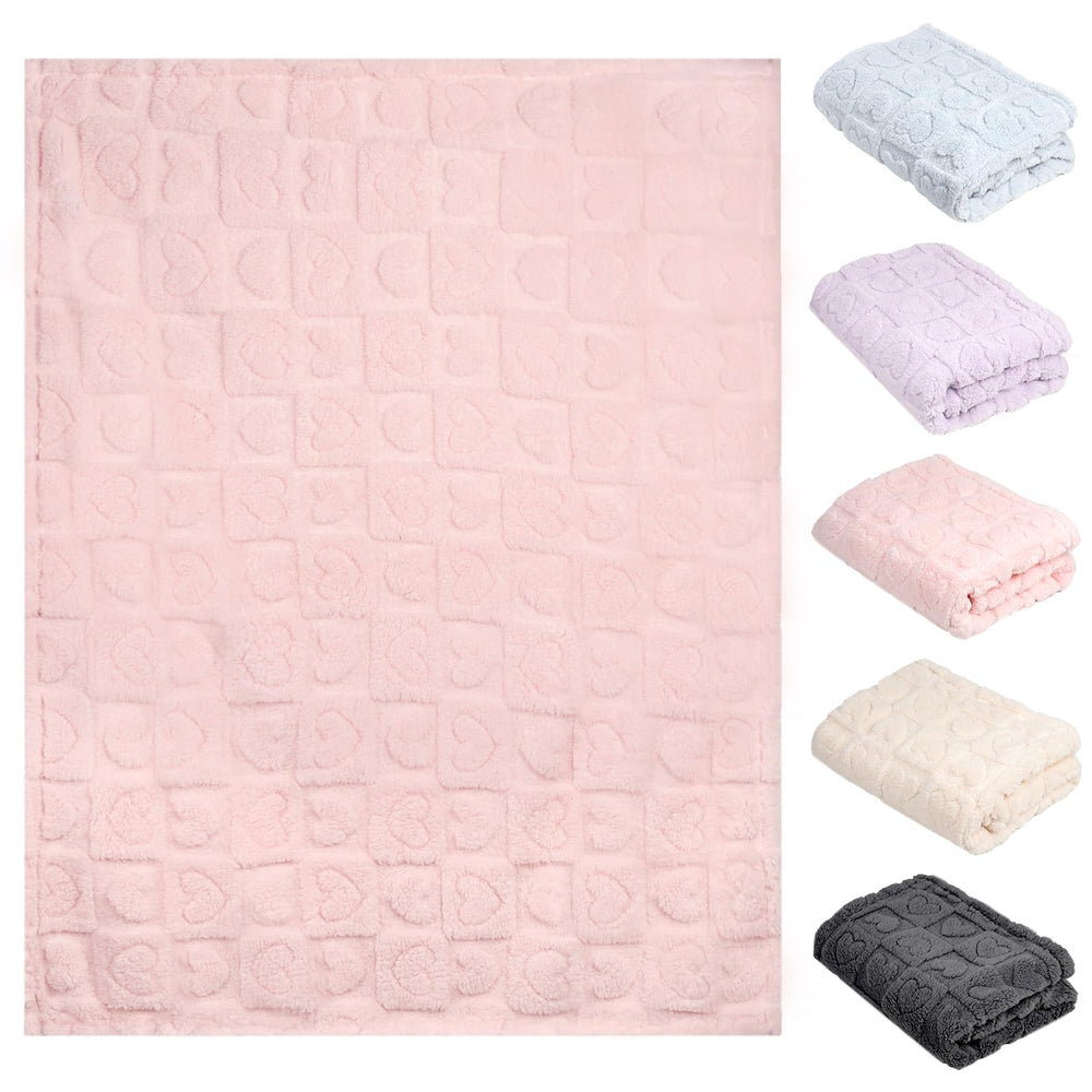 BYKOSY heart checkered blanket reverse solid color for versatile style.