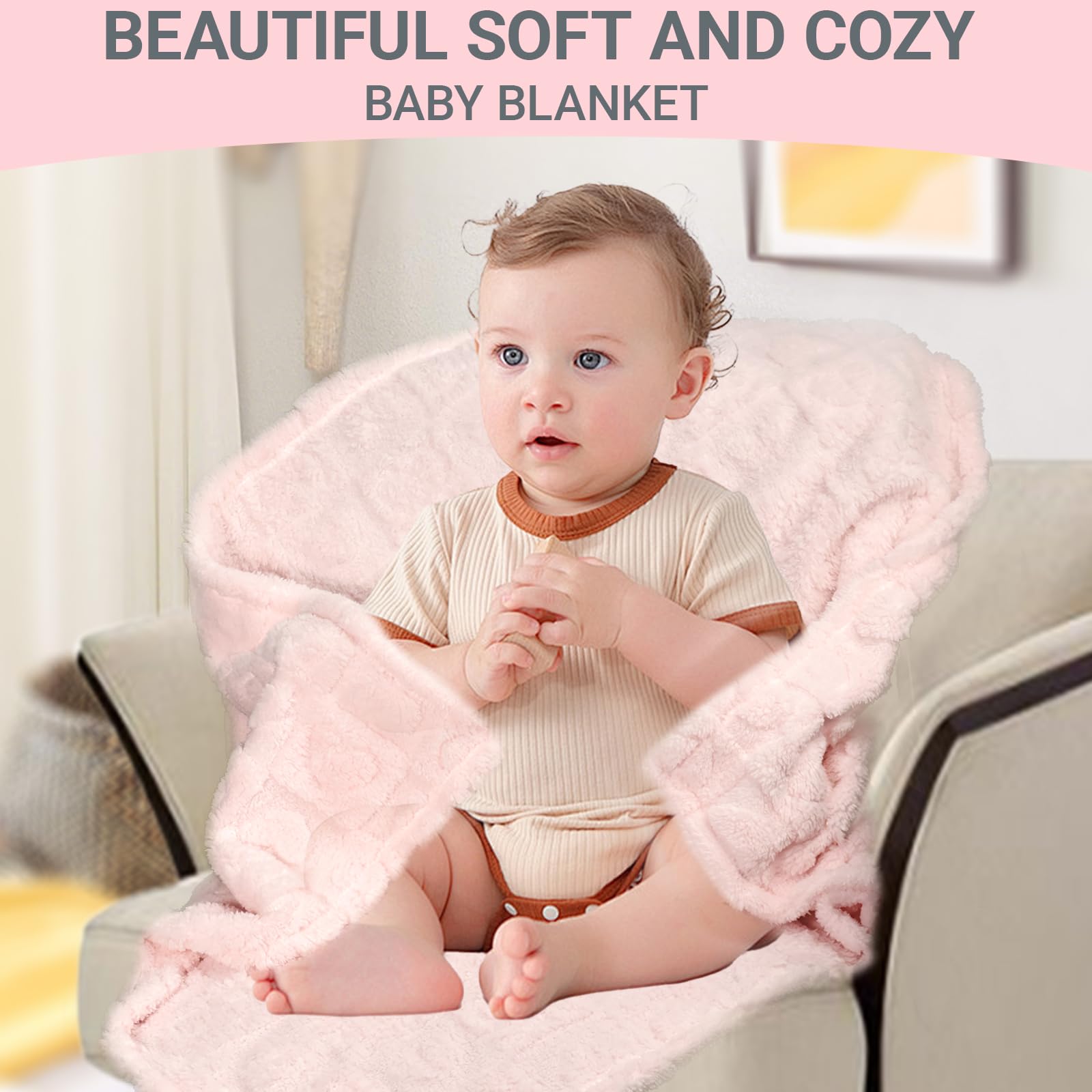 BYKOSY nursery blanket in a cozy basket for bedtime moments.