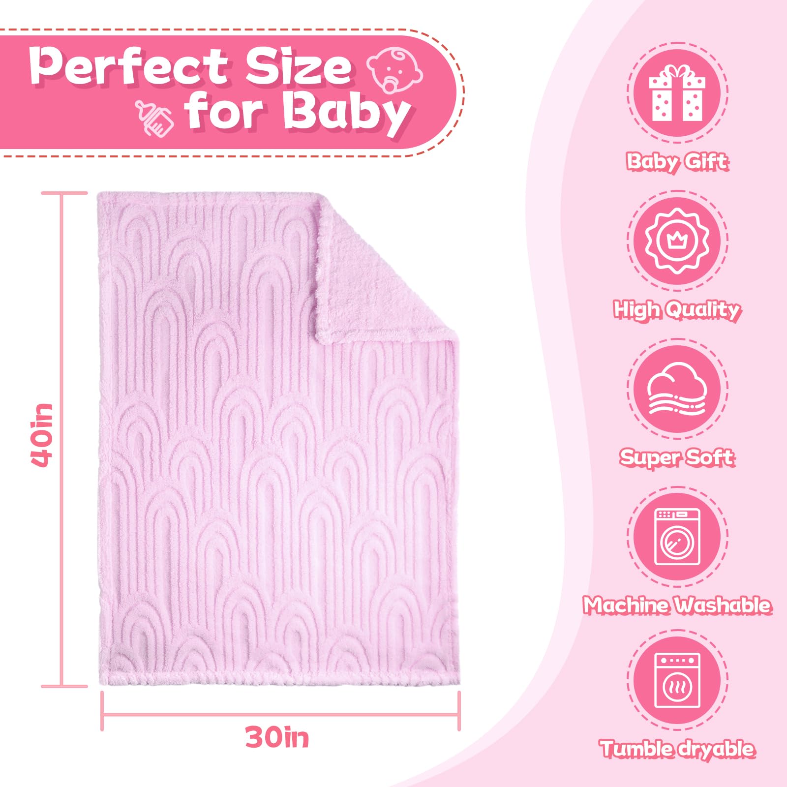 BYKOSY Rainbow blanket reinforced stitching for durable use.
