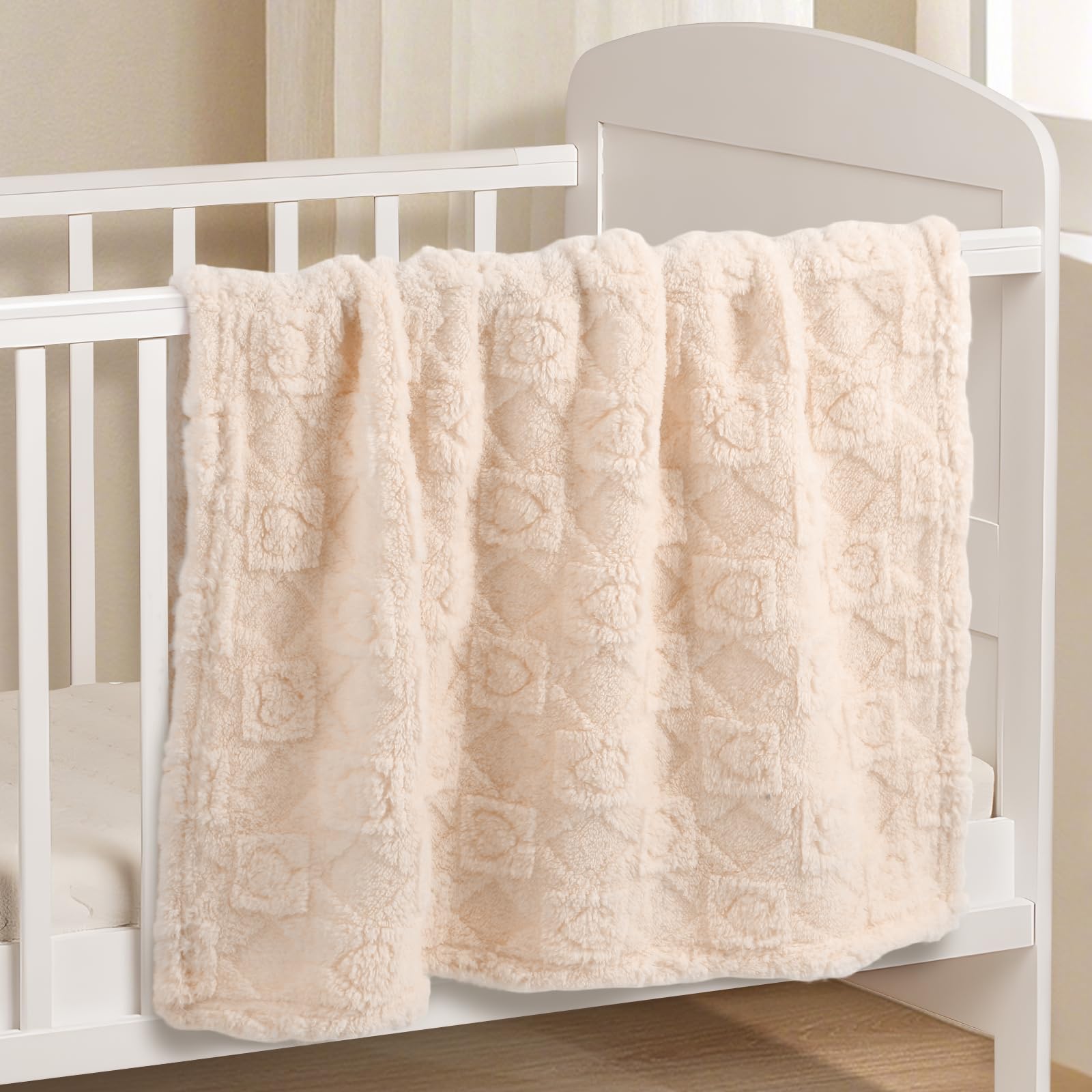 BYKOSY Ultra Soft Fleece Baby Blanket swaddle-ready design for stroller and crib use.