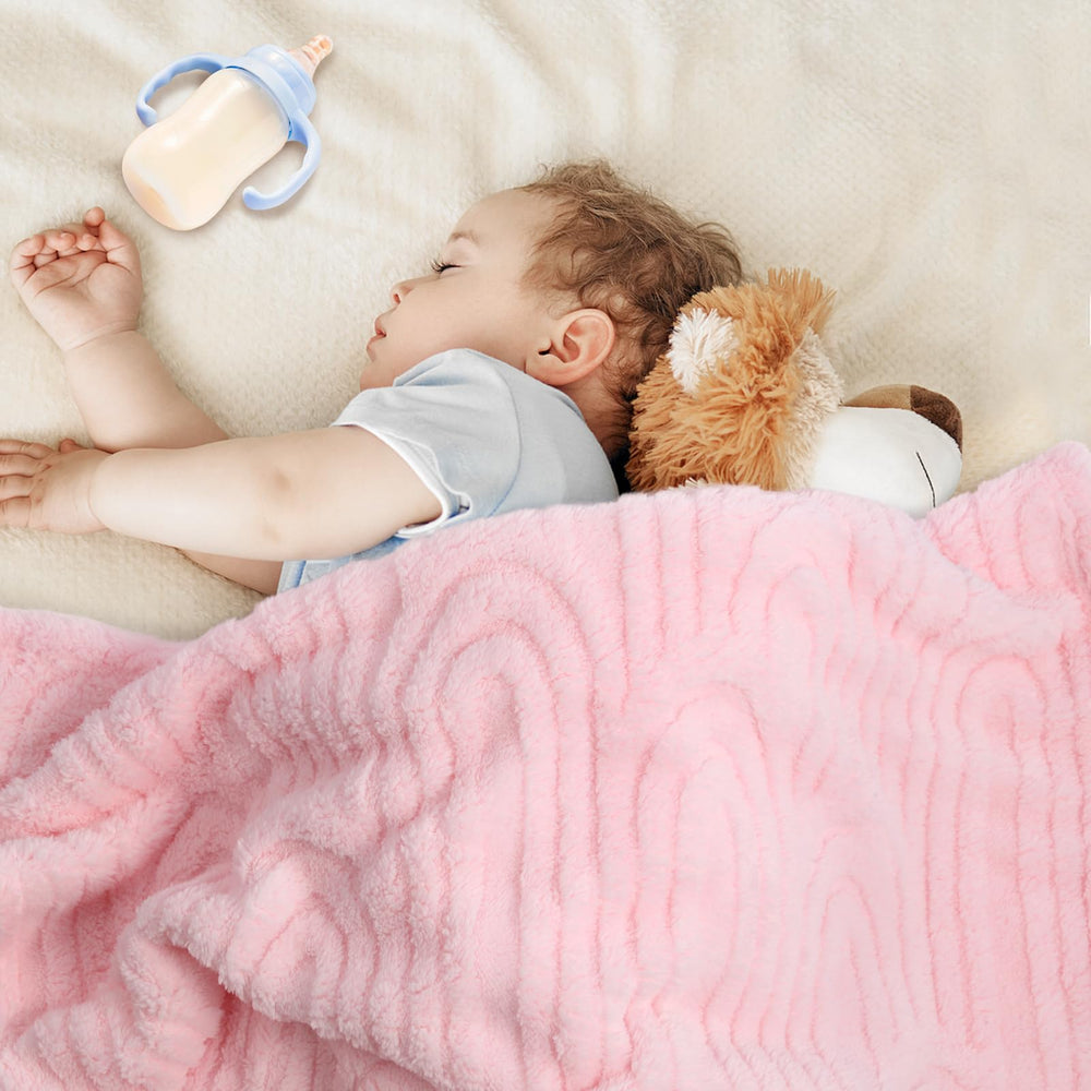 BYKOSY rainbow pink blanket in stroller on-the-go warmth