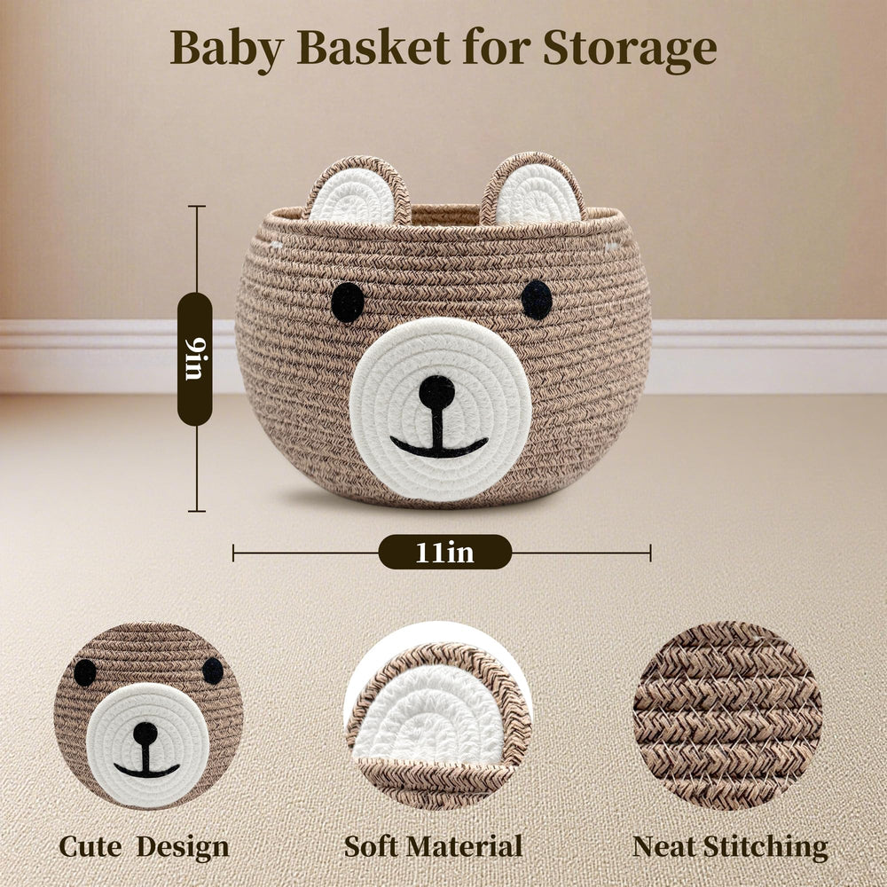 BYLSSNUK bear-face gift basket, a charming nursery decor piece.