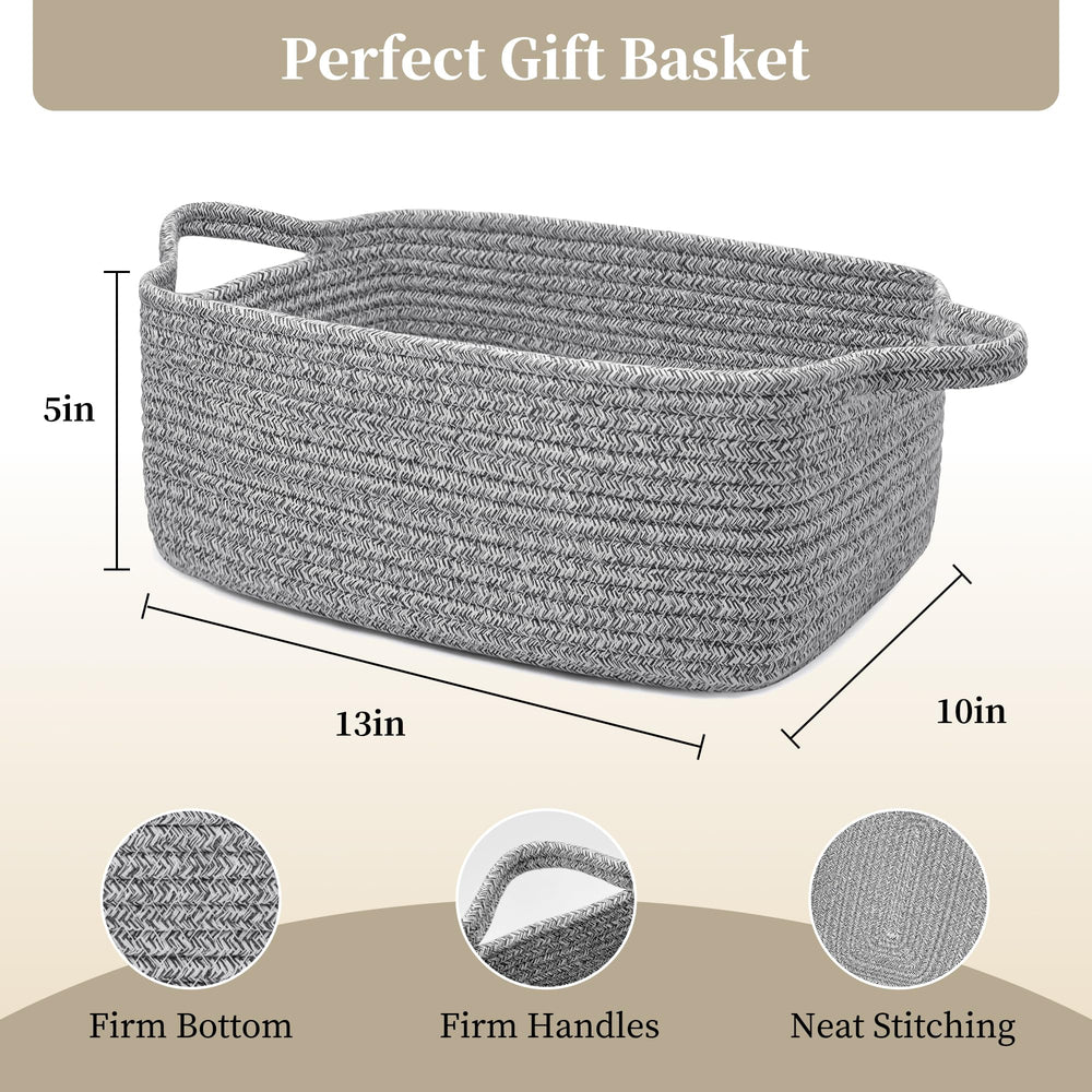 BYLSSNUK gift basket empty grey bathroom cosmetics organization on counter