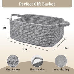 BYLSSNUK gift basket empty grey bathroom cosmetics organization on counter