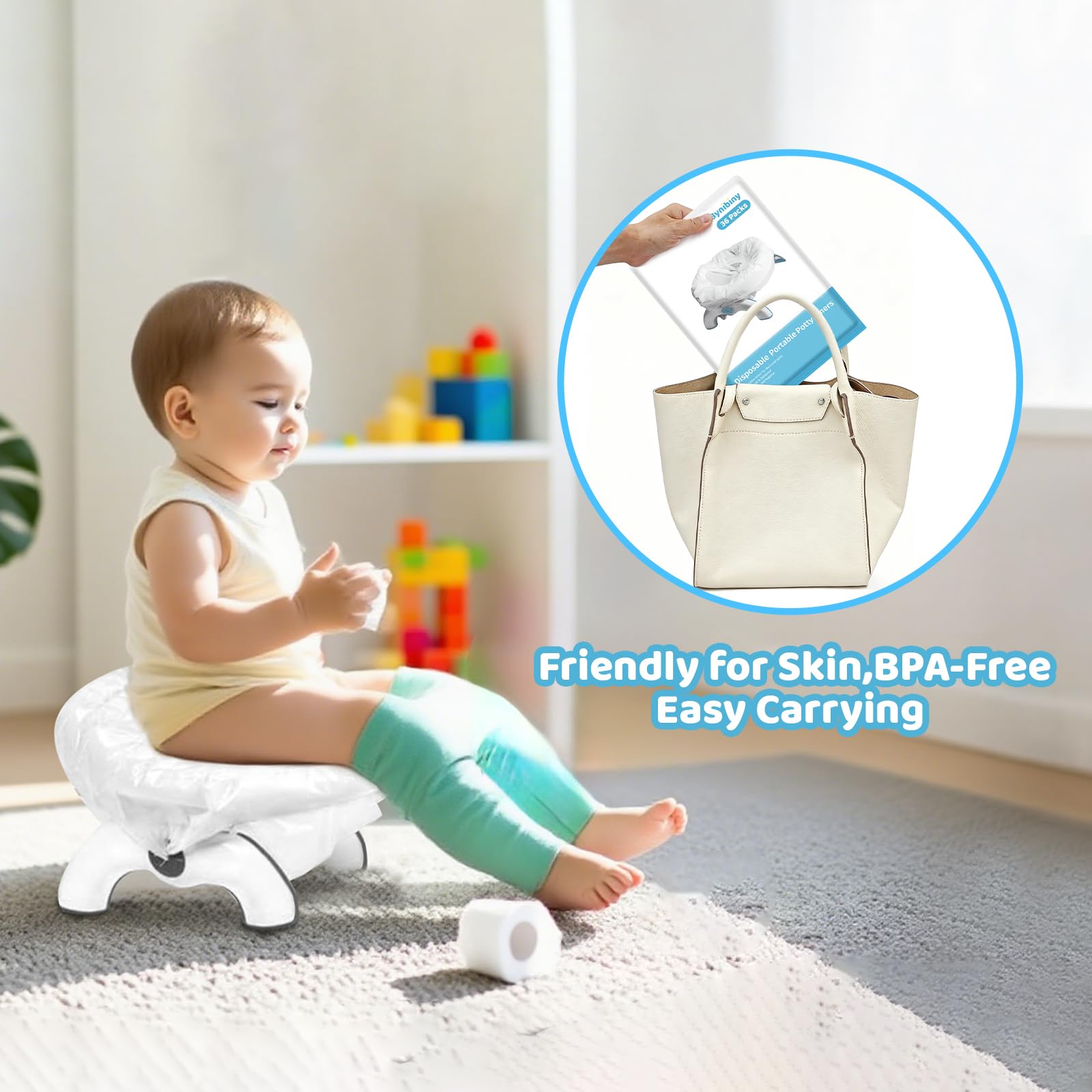bynibiny easy-use multi-purpose bags open, attach, and tie for quick cleanup