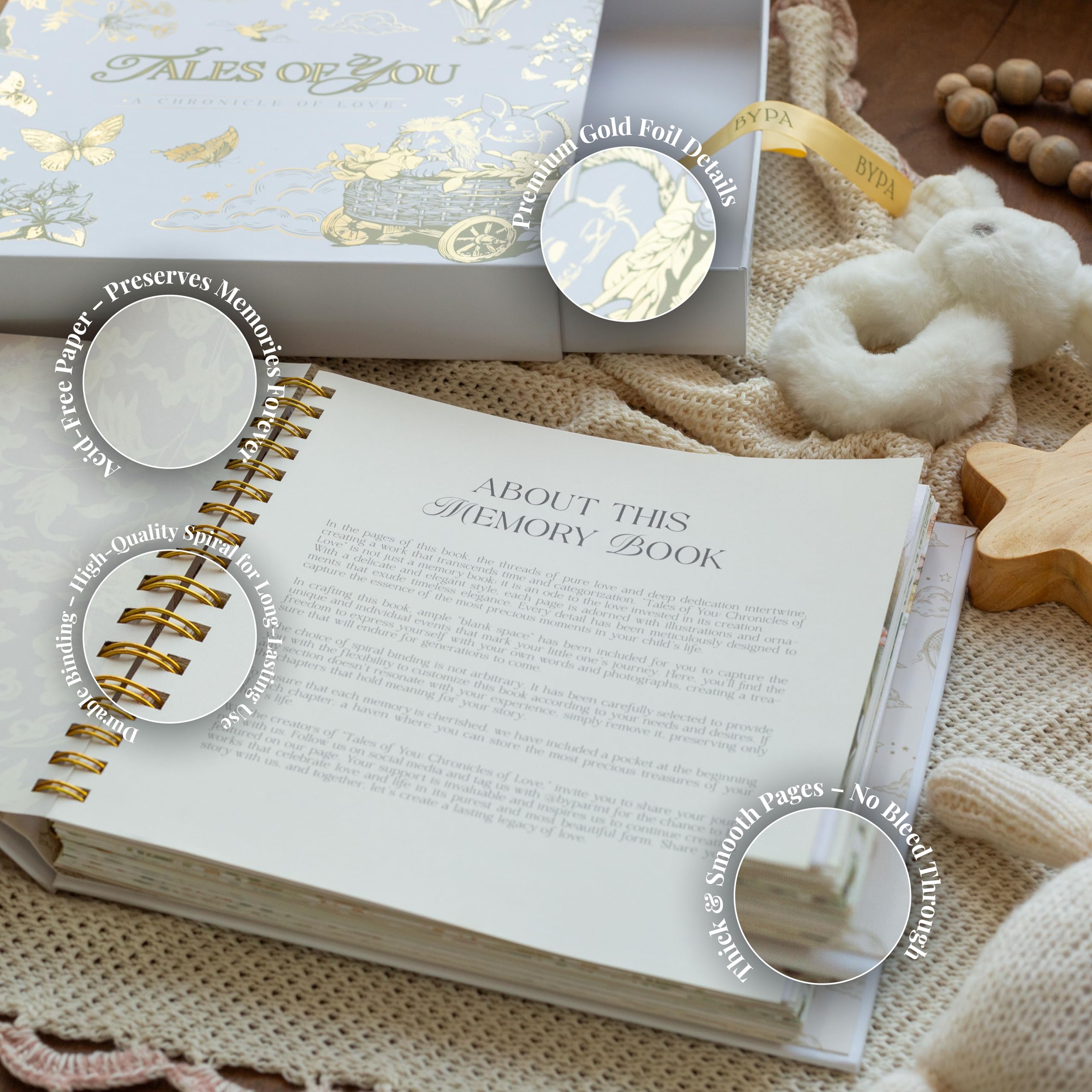 BYPA childhood story spread promotes family memories storytelling.