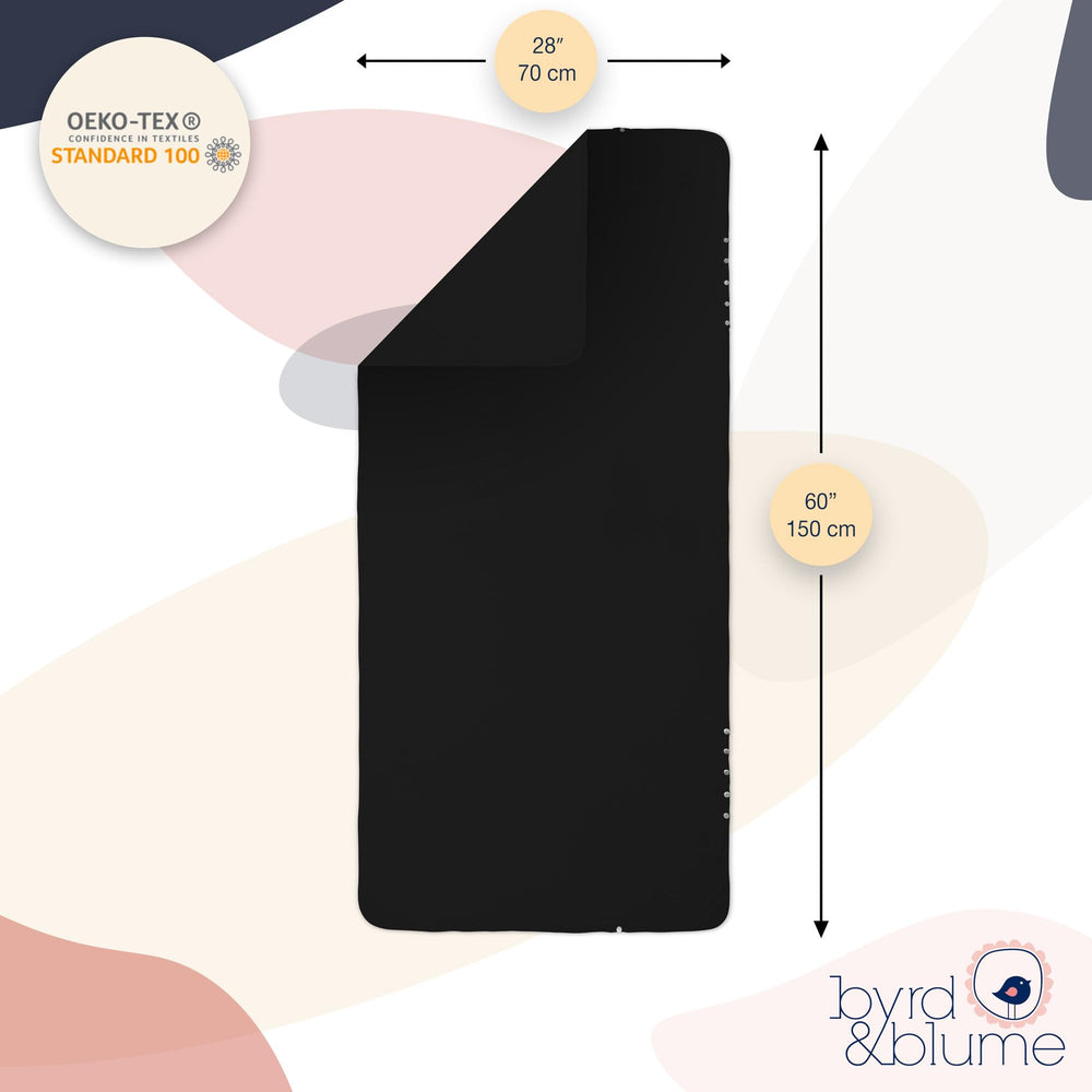 Byrd & Blume compact nursing cover fits neatly in a diaper bag.