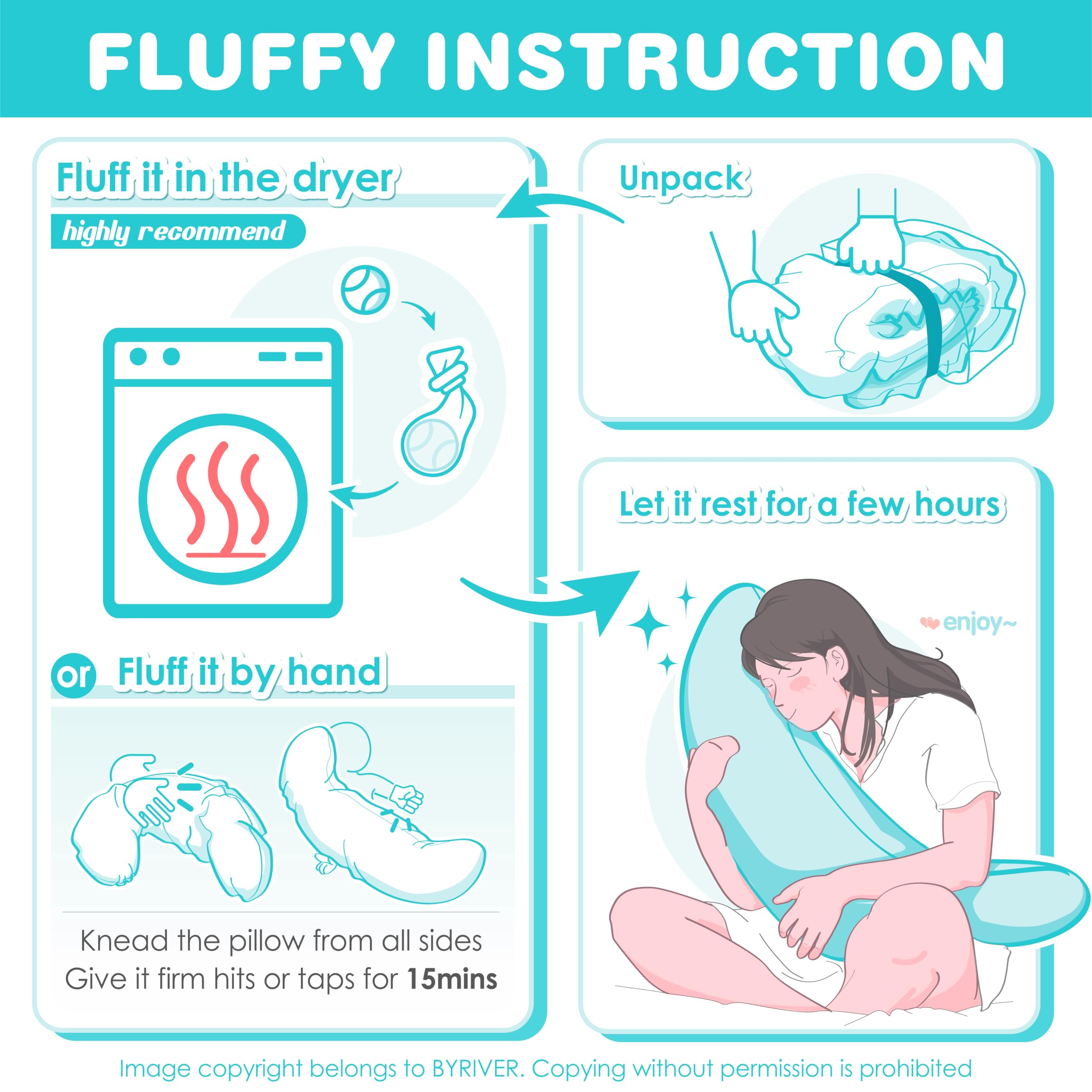 BYRIVER bedside scene with body pillow creates a cozy sleep setup.