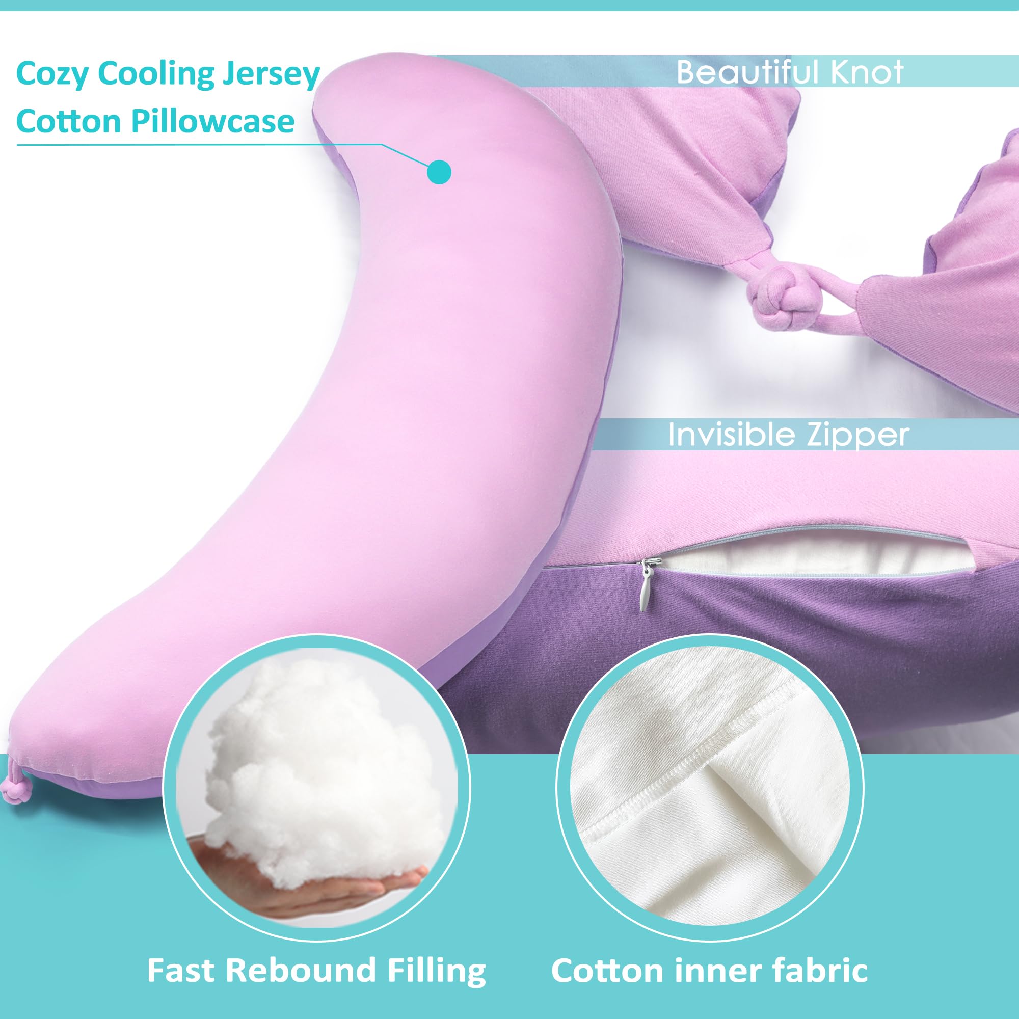 BYRIVER c-shaped body pillow providing ergonomic side-sleep support.