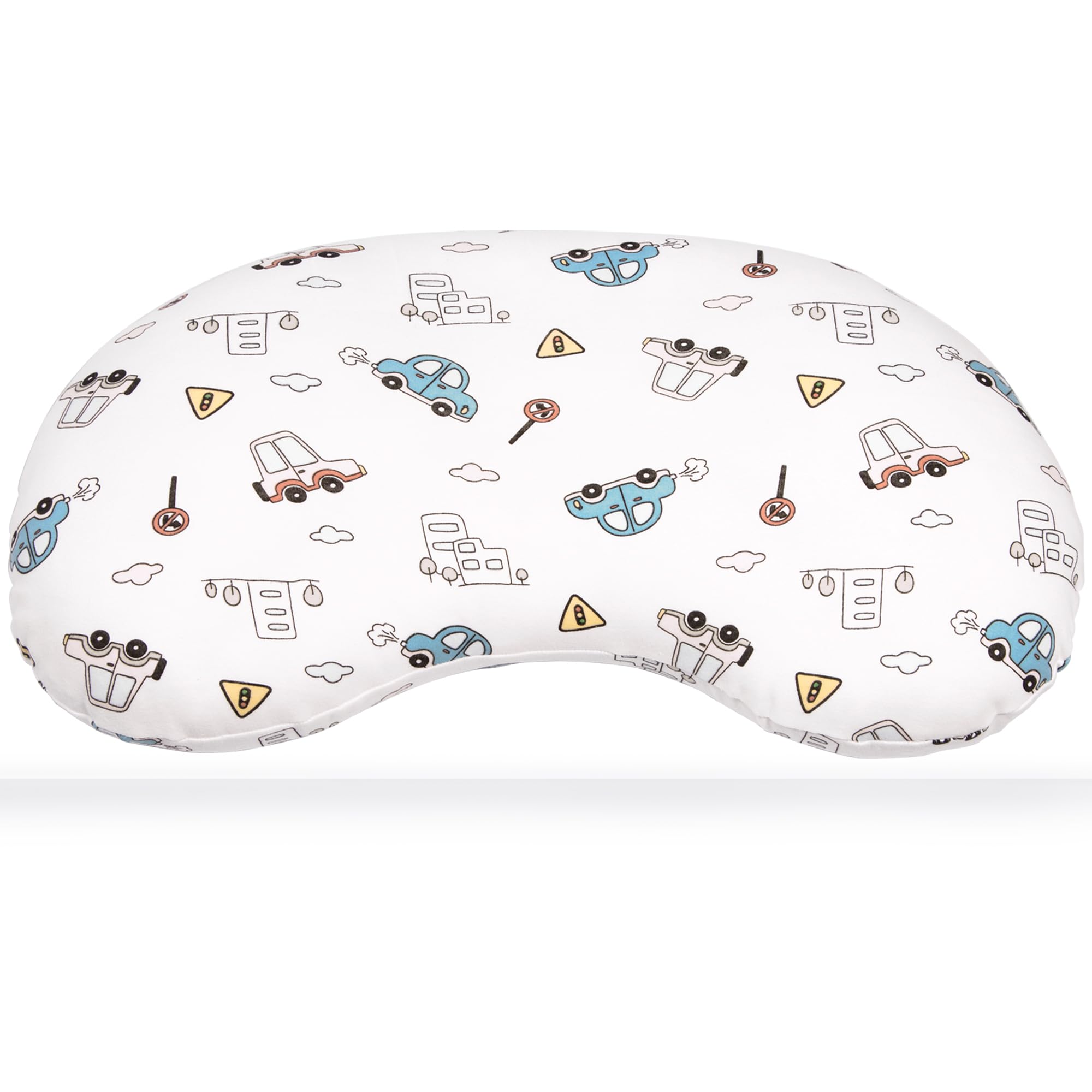 BYRIVER CarCity kids pillow 12x22 close-up shows bedtime comfort for active sleepers.