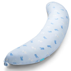 BYRIVER firm C-shaped pillow side view showing full-body support for side sleepers.