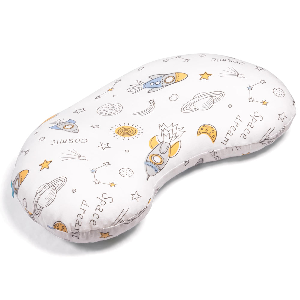 BYRIVER Spaceship pillow side angle shows curved neck alignment for comfortable naps.