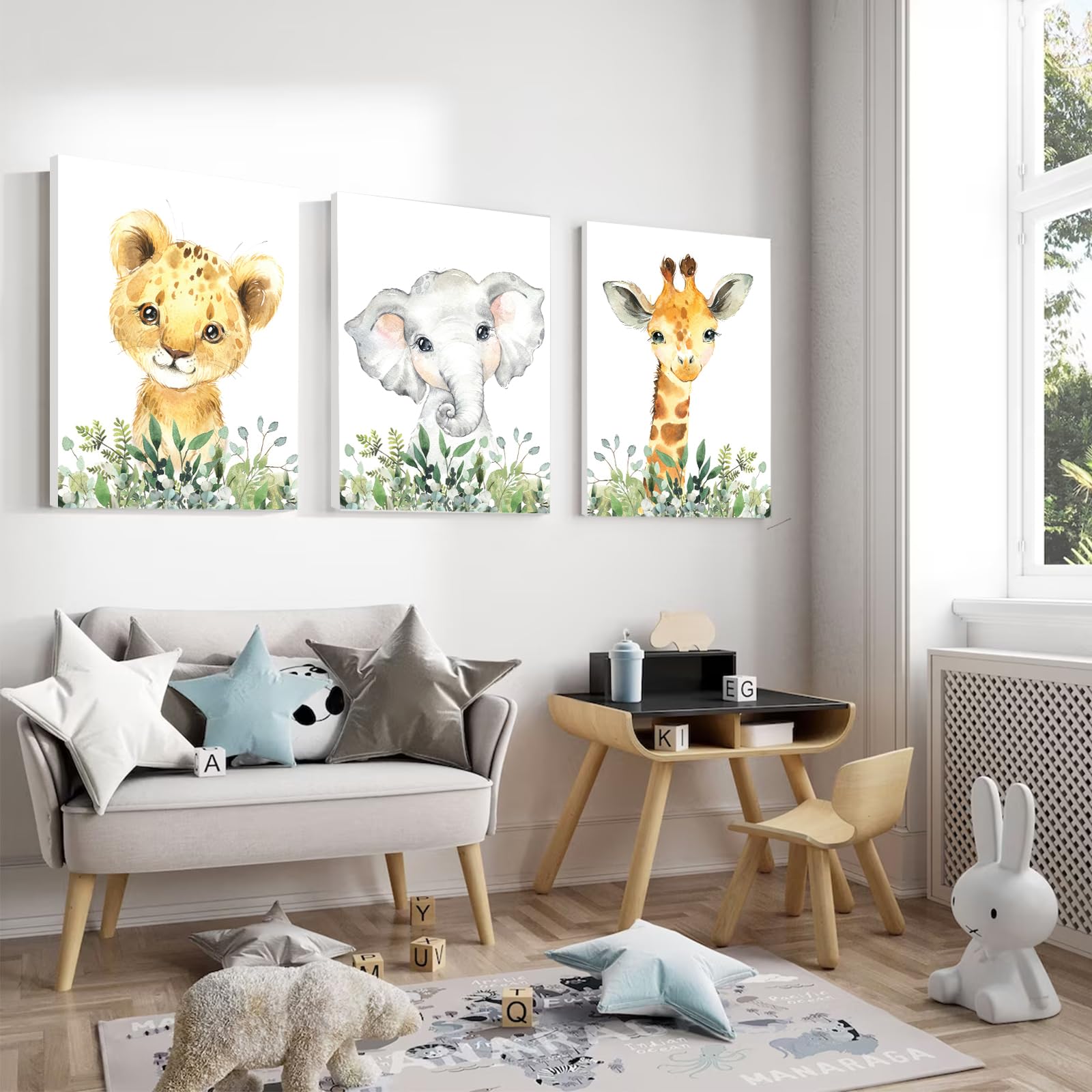 BZSPNJM Baby Safari elephant detail creates a soft, friendly nursery vibe.
