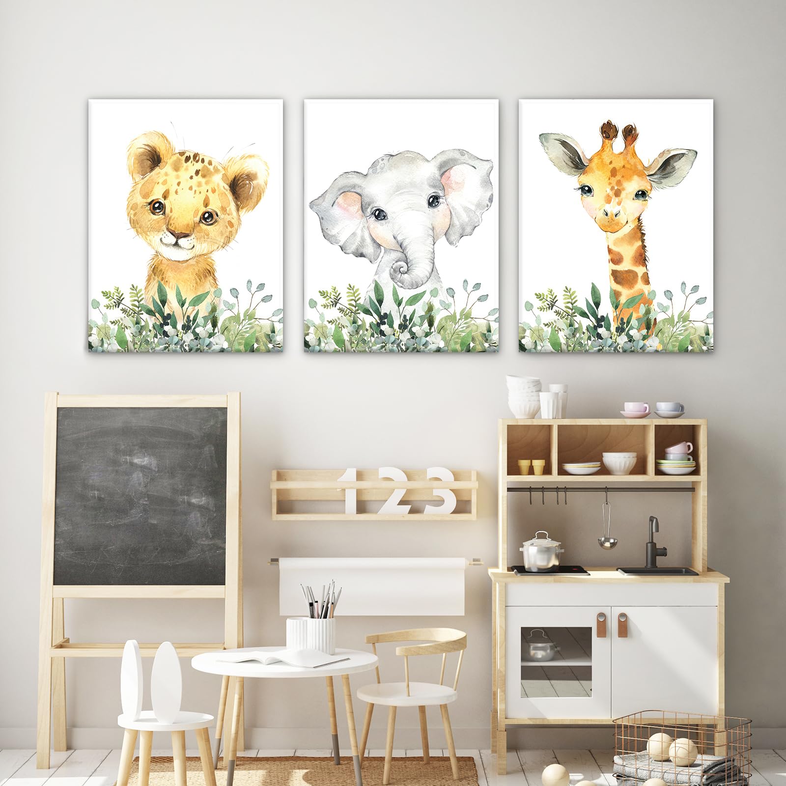 BZSPNJM Baby Safari elephant full print brings calming wall art for bedtime.