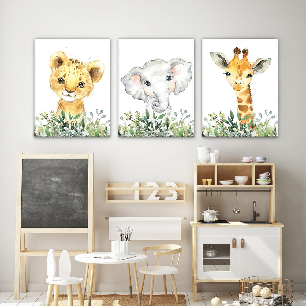 BZSPNJM Baby Safari elephant full print brings calming wall art for bedtime.