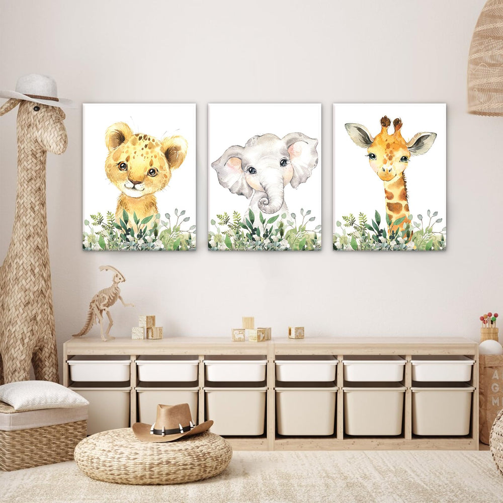 BZSPNJM Baby Safari giraffe detail highlights whimsical accents and focal wall art.