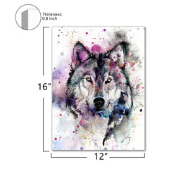C8BUSIS wolf canvas print close-up fur highlights texture for cozy kid room accents.