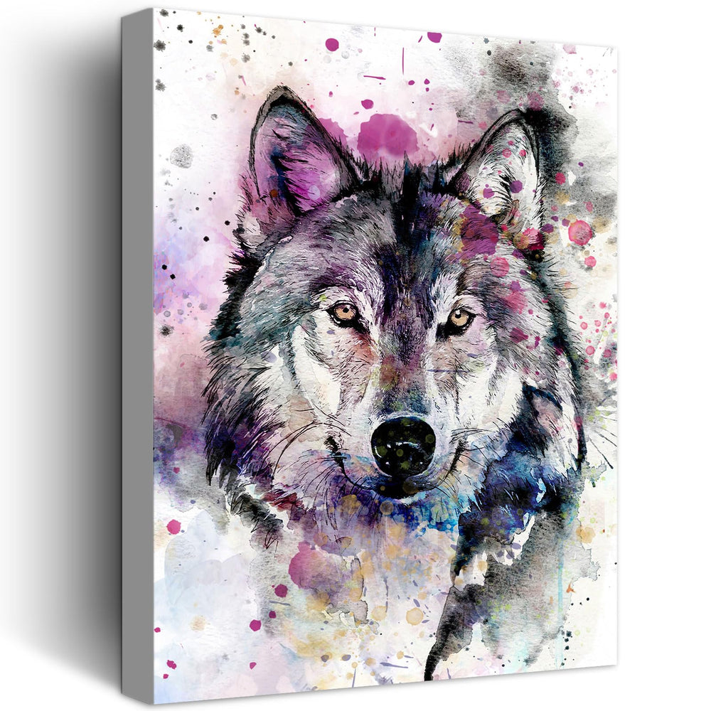 C8BUSIS wolf canvas print front view enhances bold focal point in modern decor.