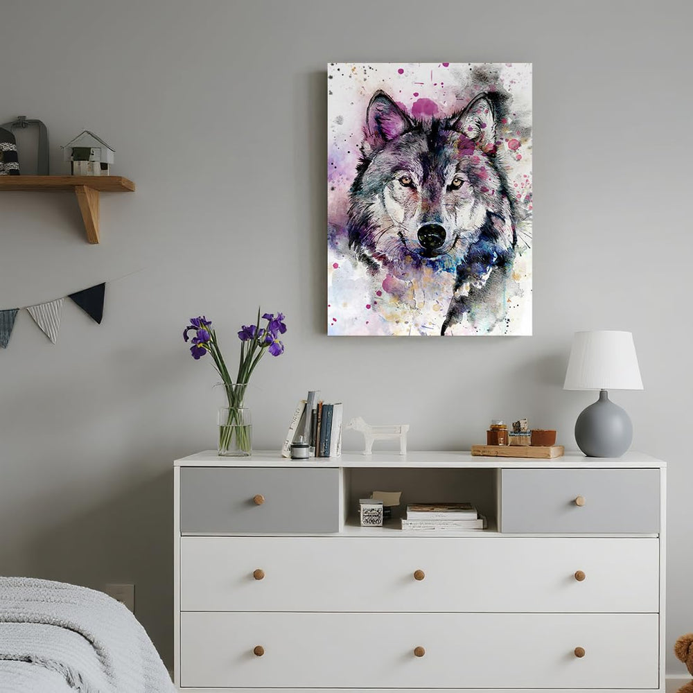 C8BUSIS wolf canvas print ready-to-hang saves setup time for quick wall updates.