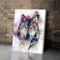 C8BUSIS wolf canvas print watercolor effect showcases soft color blends for living spaces.