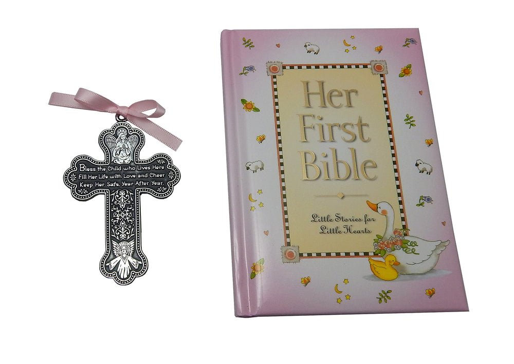 CA & KG metallic finish pink print guardian angel wall art enhances modern nursery decor