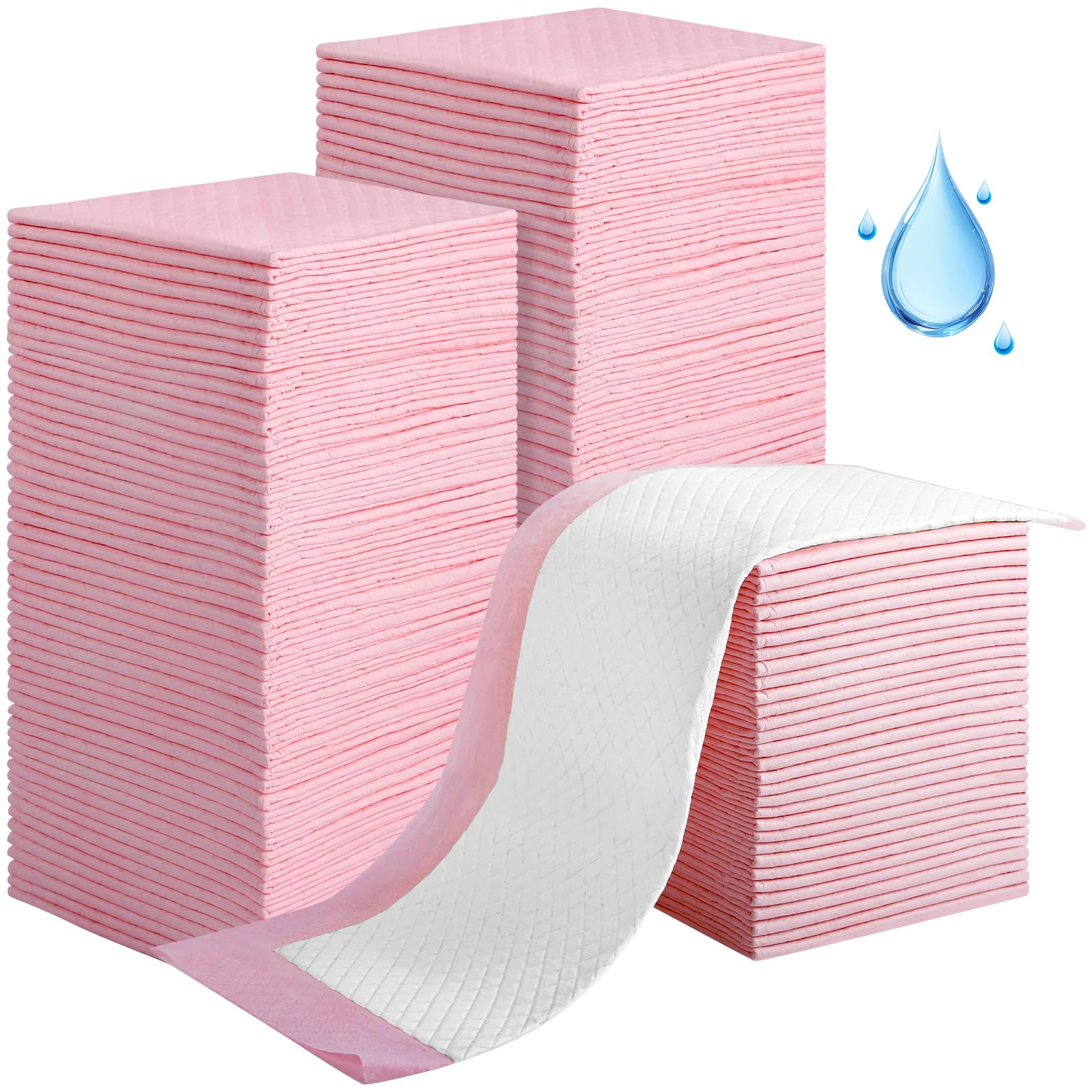 Cabaubl 100-pack disposable changing pads, top view, travel-ready for quick care.