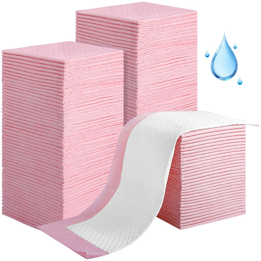 Cabaubl 100-pack disposable changing pads, top view, travel-ready for quick care.