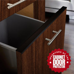 Cabinet Hero edge guard on cabinet edge demonstrates no-tools installation for renters.