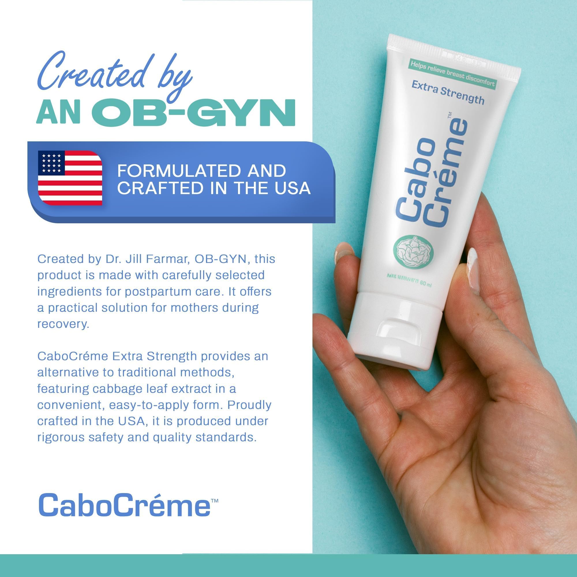 Cabocreme grape seed extract focusing on skin hydration and soothing effect.
