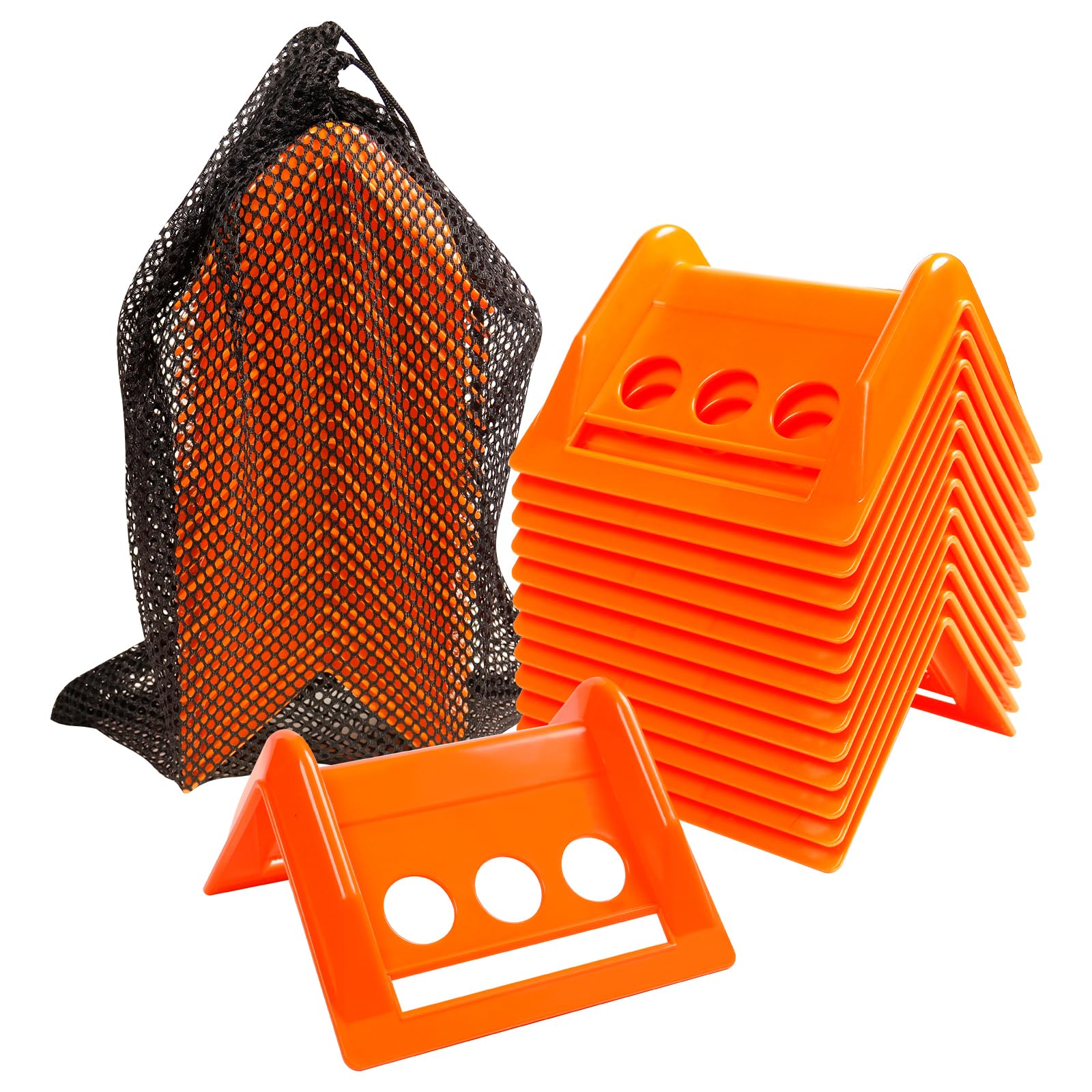 Cabtherlyn 24-pack flatbed edge protectors in orange case safeguard cargo during transit.