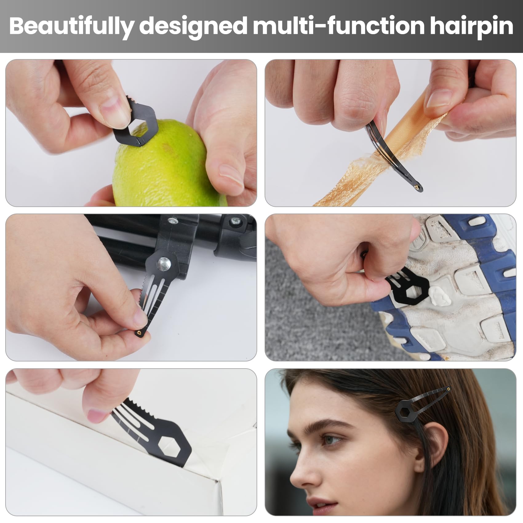 CACHIL hair clip packaging-open view highlights versatile tool-ready design.