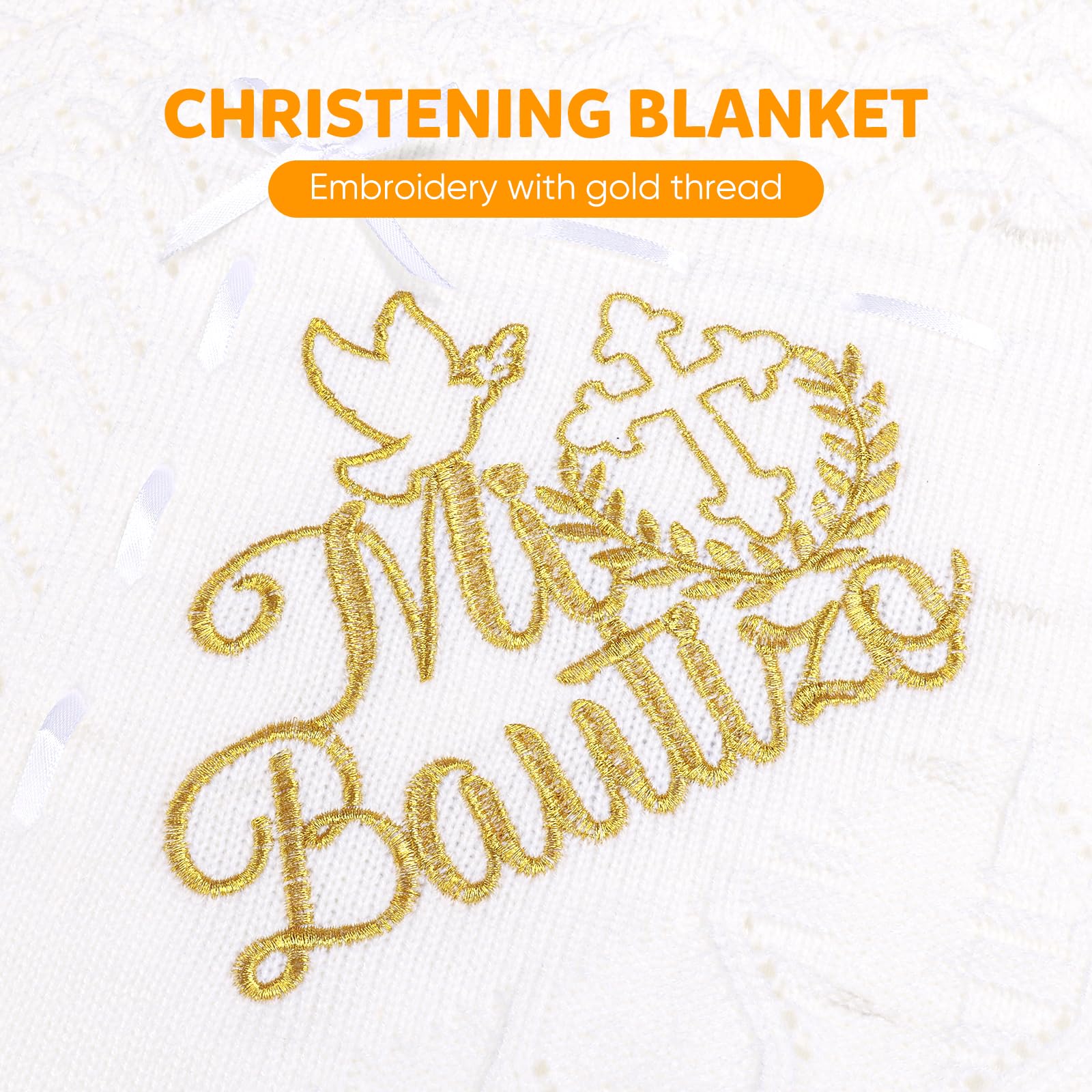 Cacooba christening blanket used as photo shoot prop and keepsake.