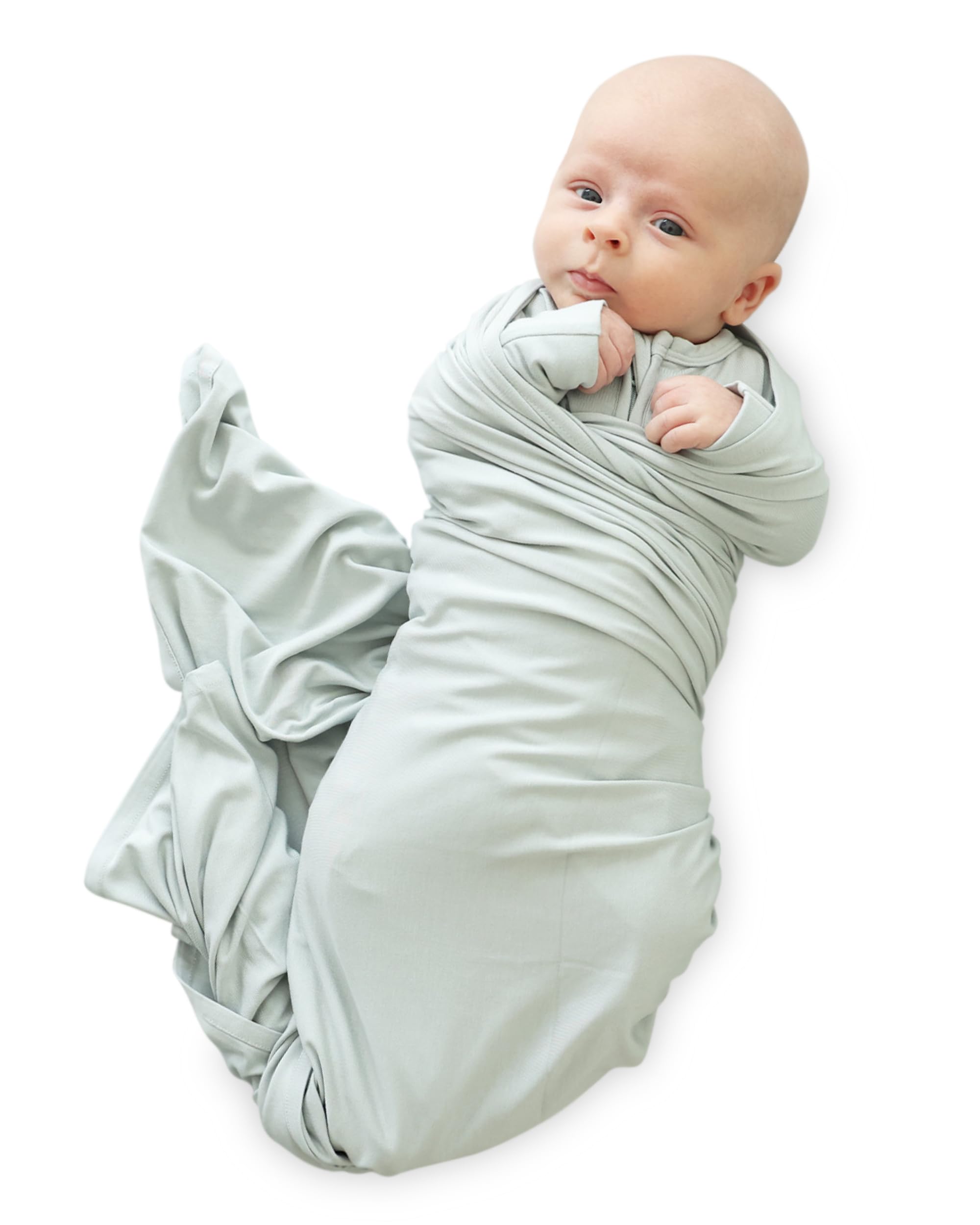 Caden Lane swaddle Lily Pad Green bamboo viscose close-up showing ultra-soft fabric for gentle sleep