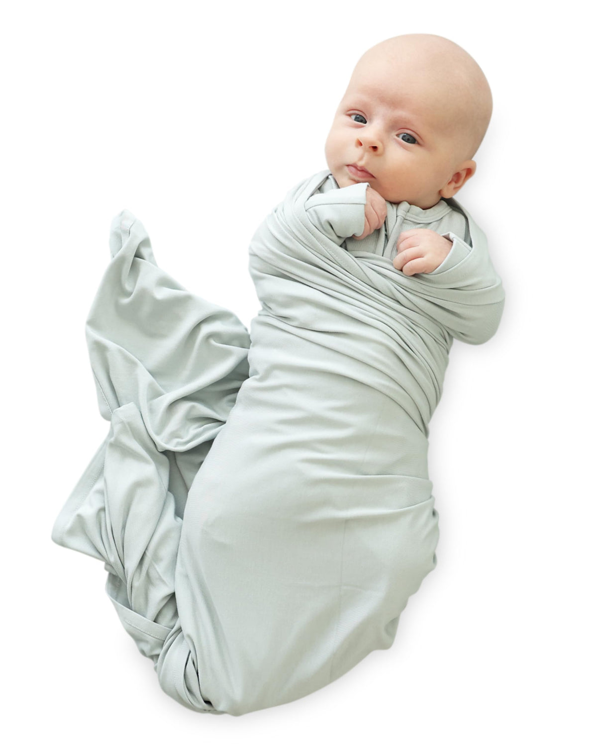 Caden Lane swaddle Lily Pad Green bamboo viscose close-up showing ultra-soft fabric for gentle sleep