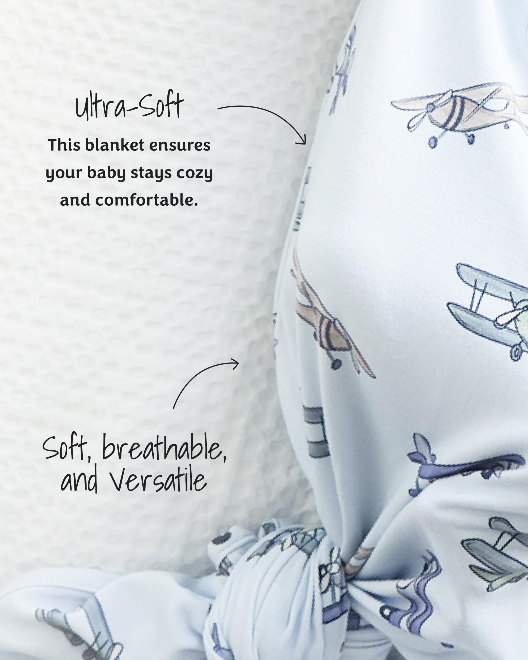 Caden Lane swaddle-to-receiving-blanket versatility shows it as a swaddle and growing baby blanket.