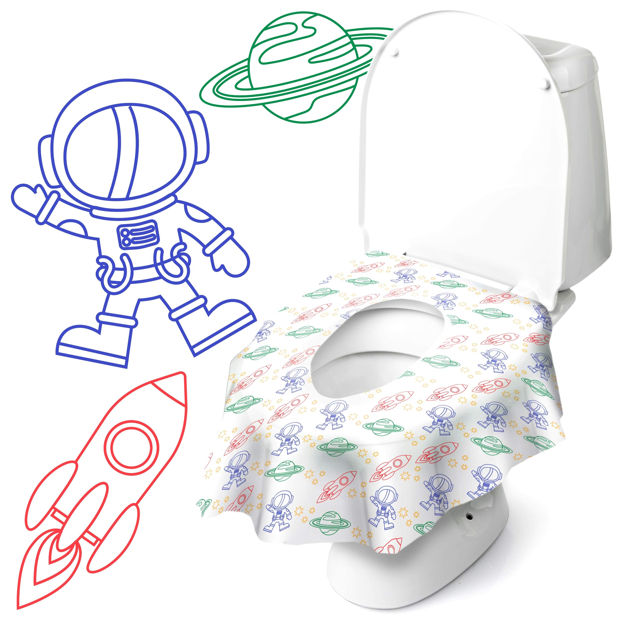 Cadily Astronaut seat cover protects kids on public toilets with full coverage.