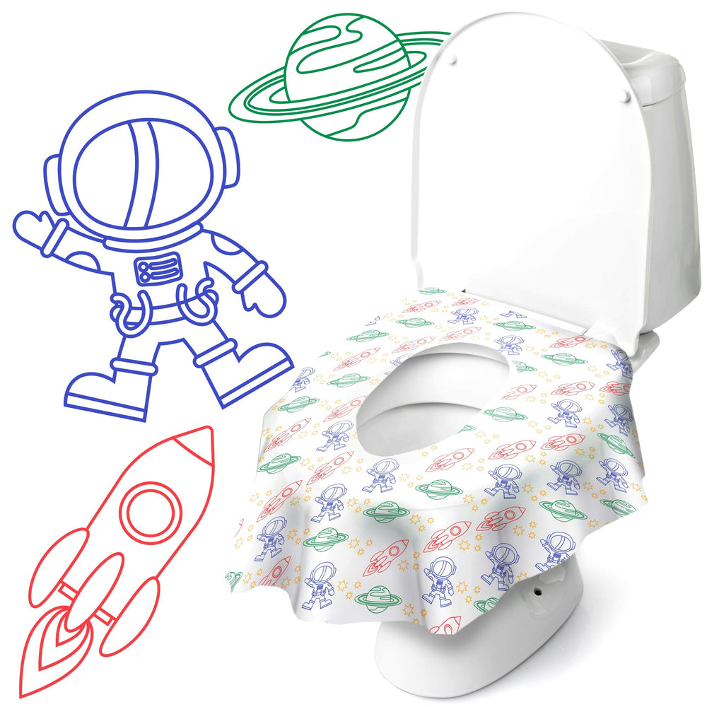 Cadily Astronaut seat cover protects kids on public toilets with full coverage.