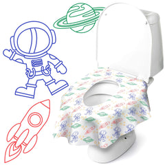 Cadily Astronaut seat cover protects kids on public toilets with full coverage.